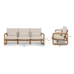 Laholm 88_ Outdoor Sofa - Dravite Ivory