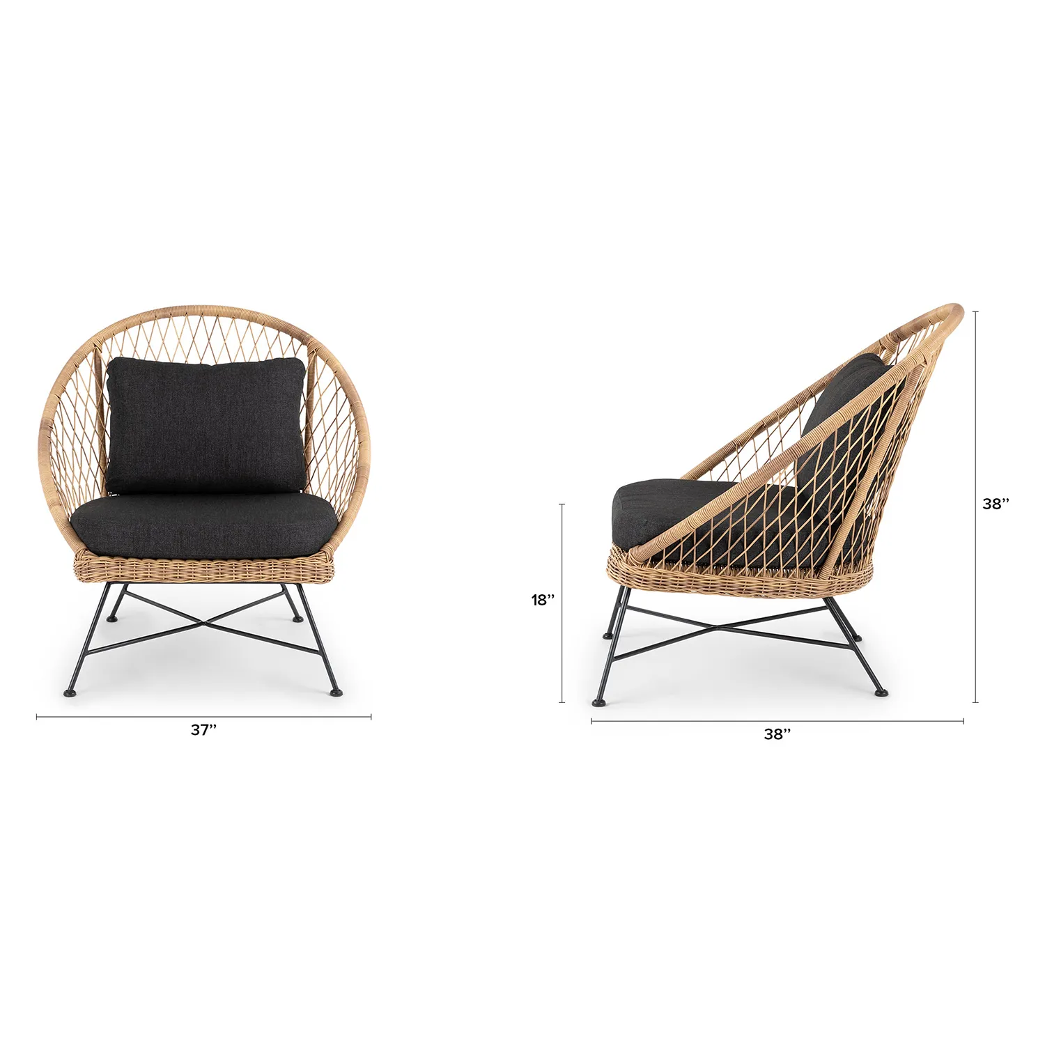 Aeri 37_ Outdoor Lounge Chair - Slate Gray - Image 2