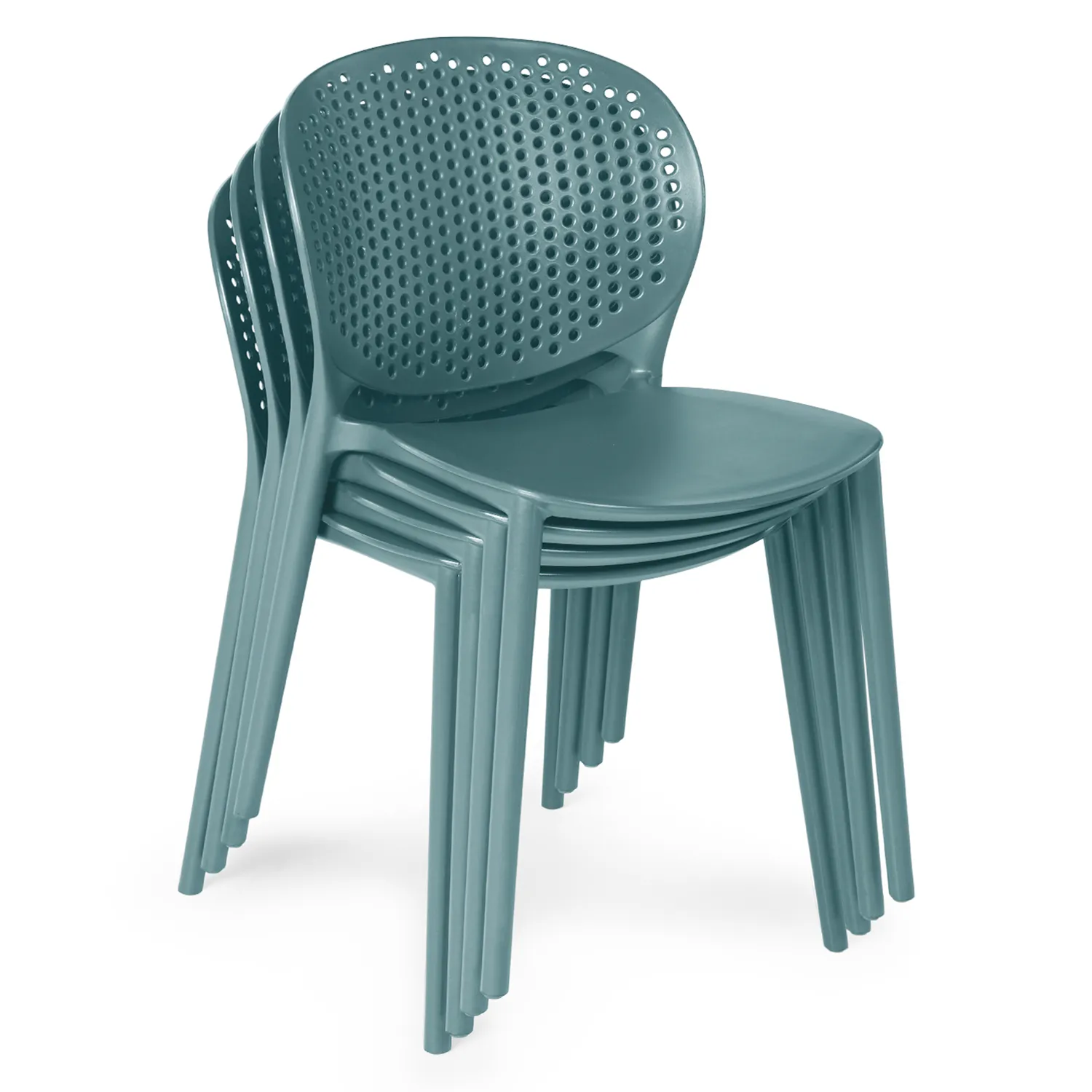 Dot Outdoor Stackable Dining Chair - Surf Blue - Image 9