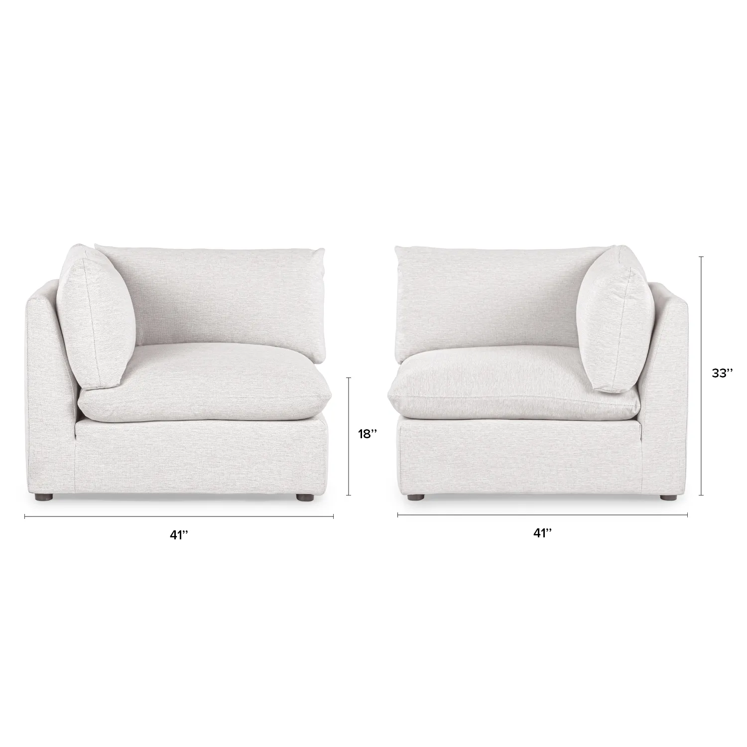 Leigh 41_ Corner Chair Module - Silver Ivory - Image 2