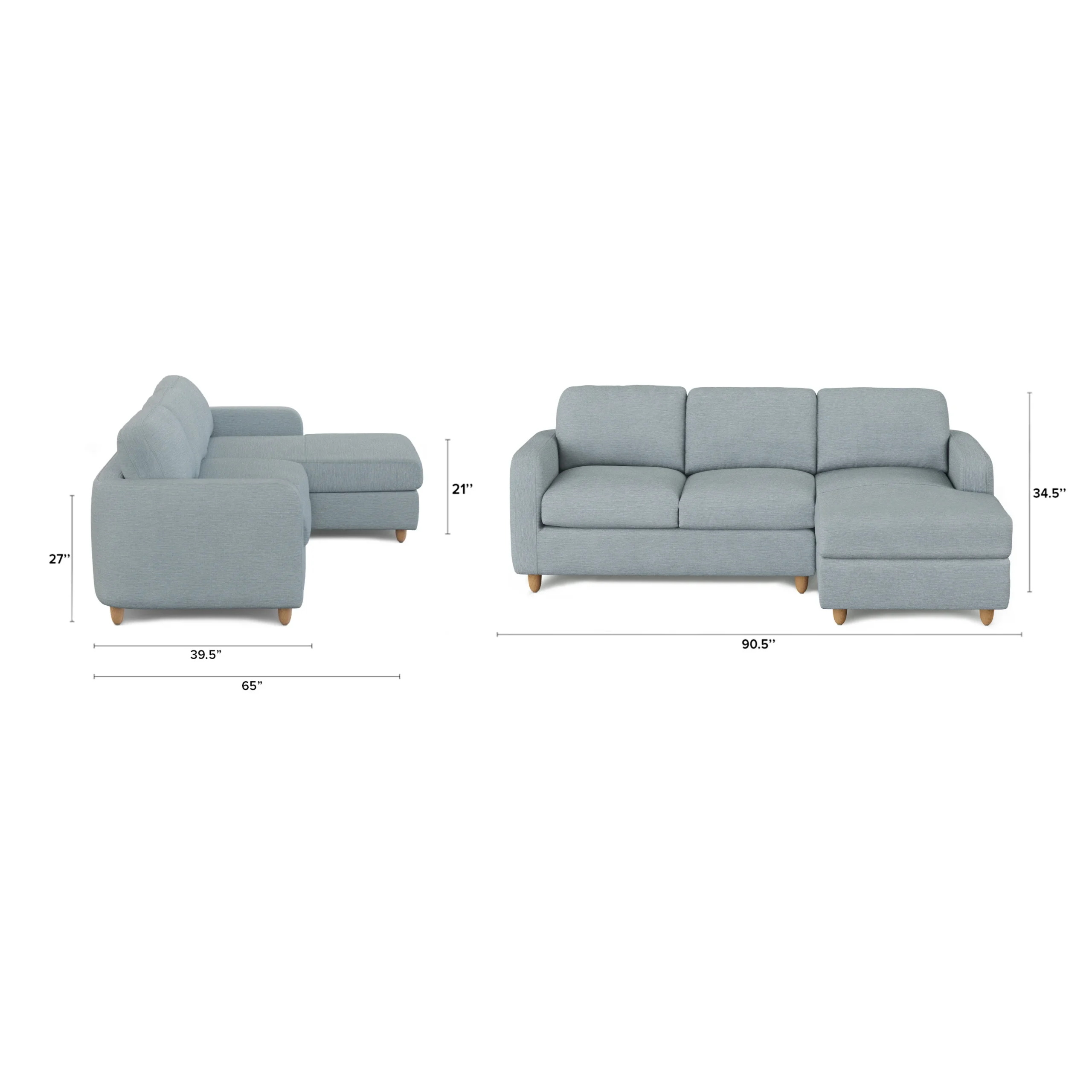 Vati 90.5_ Right Storage Sectional - Silver Light Blue - Image 2