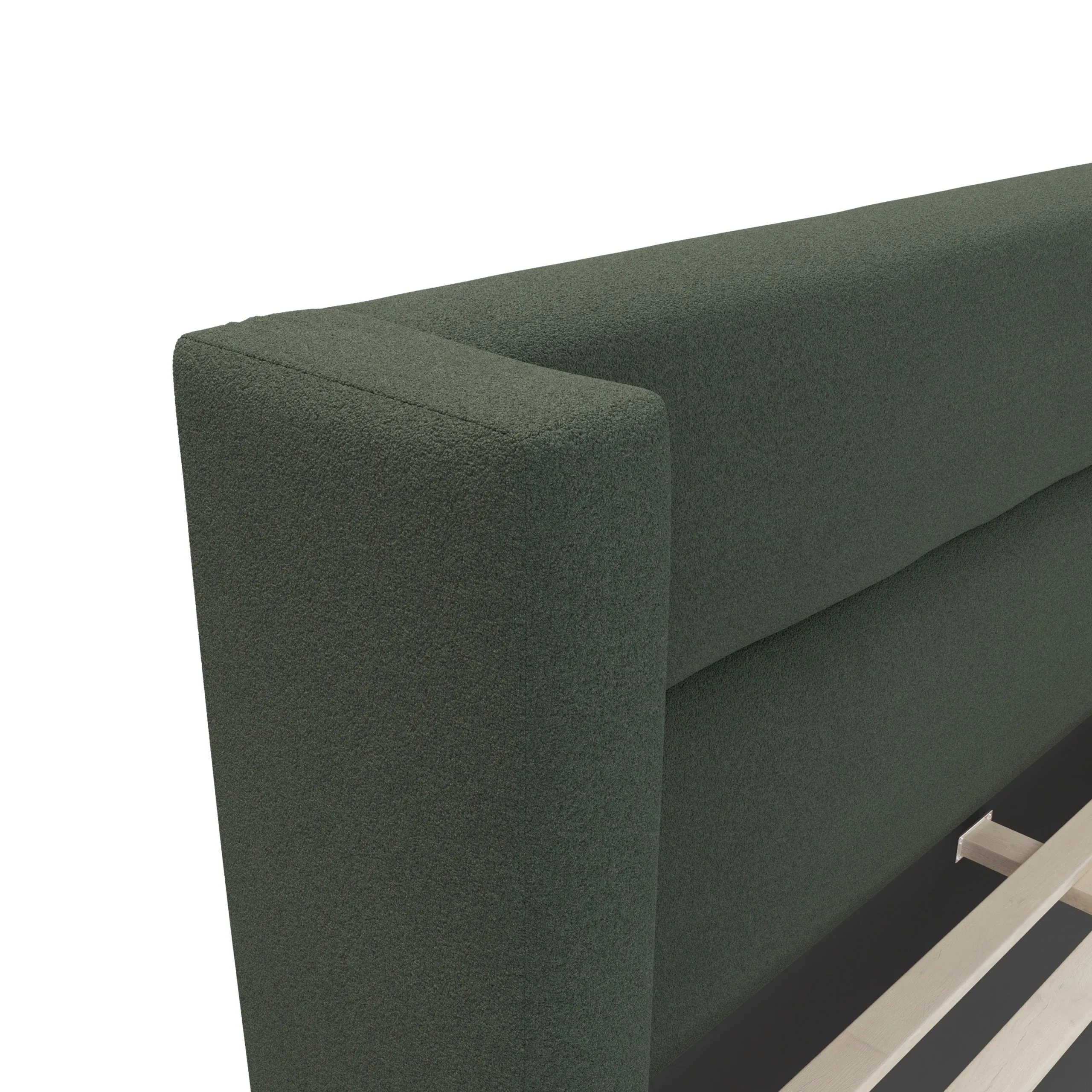 Calabri Queen Upholstered Bed - Green Wool Bouclé - Image 2