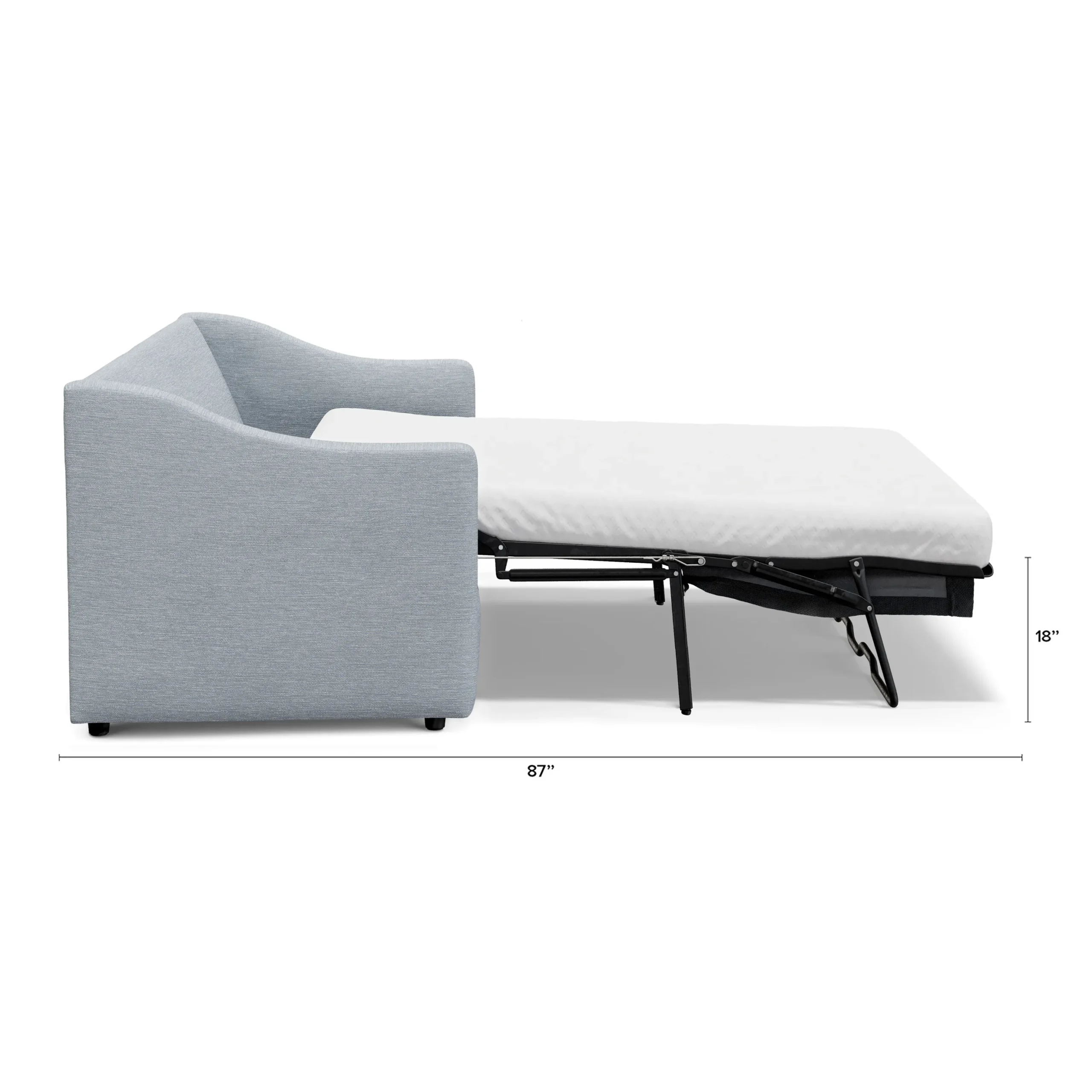 Landry 84.5_ Sofa Bed - Silver Light Blue - Image 14
