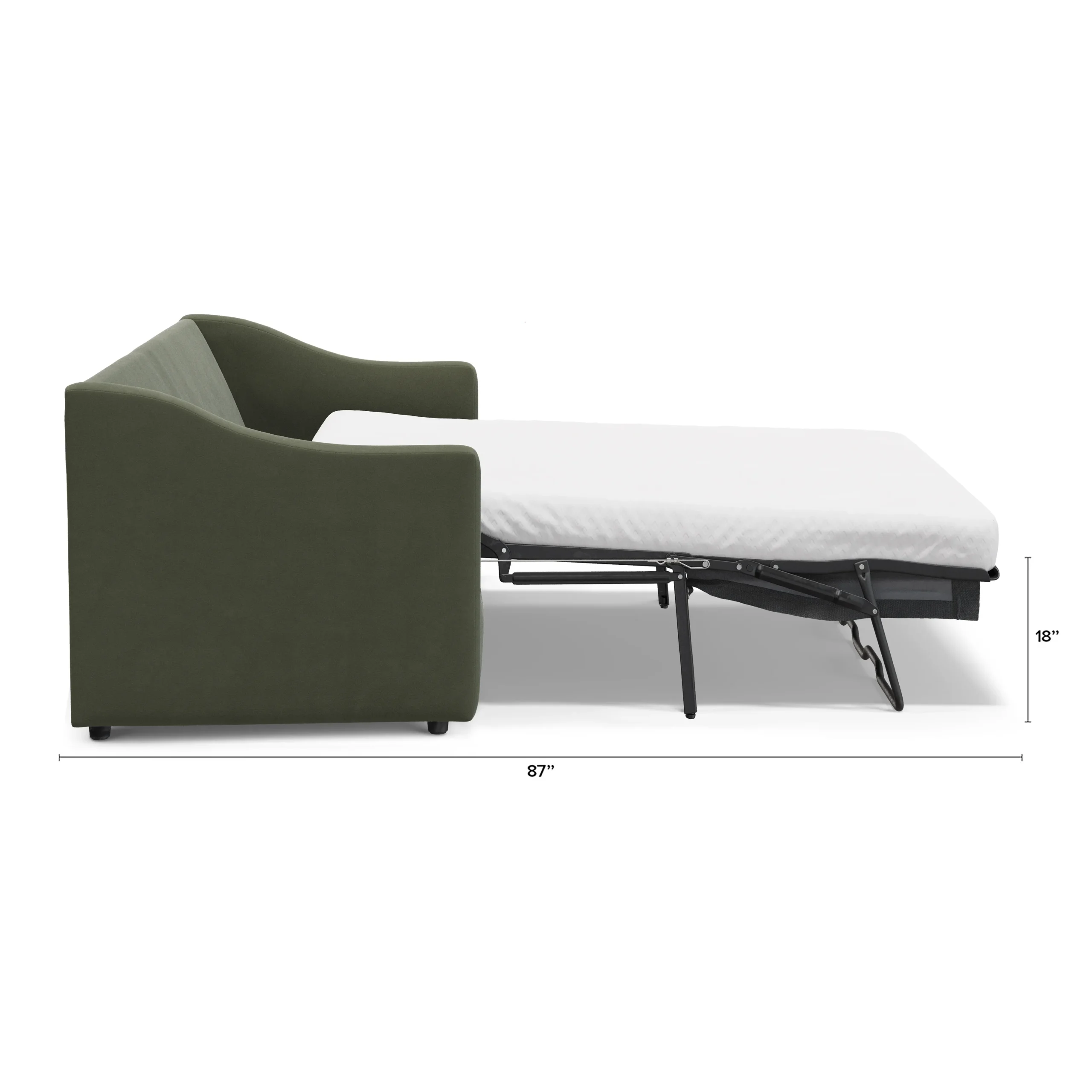 Landry 84.5_ Velvet Sofa Bed - Hale Fir Green - Image 14