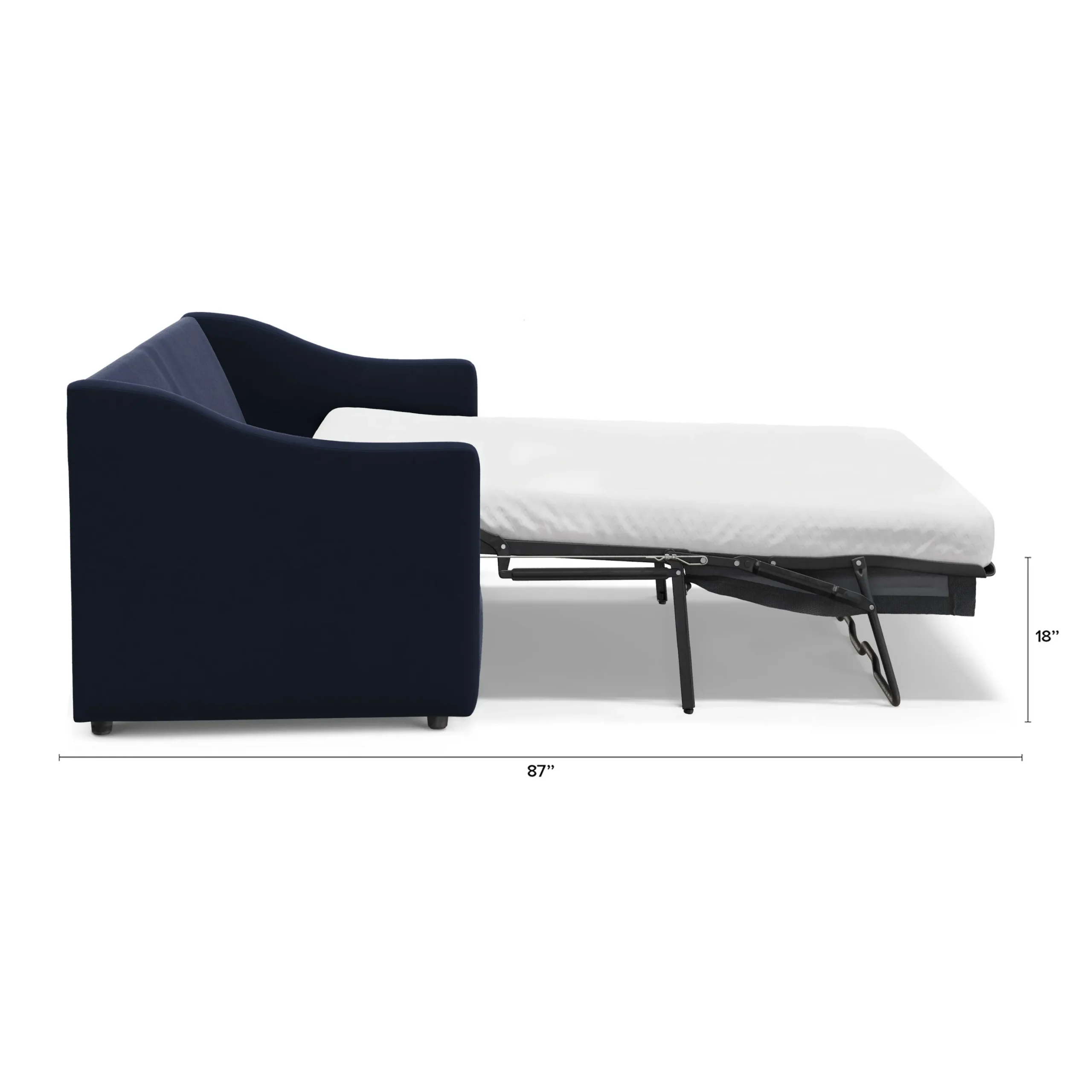 Landry 84.5_ Velvet Sofa Bed - Hale Ink - Image 14
