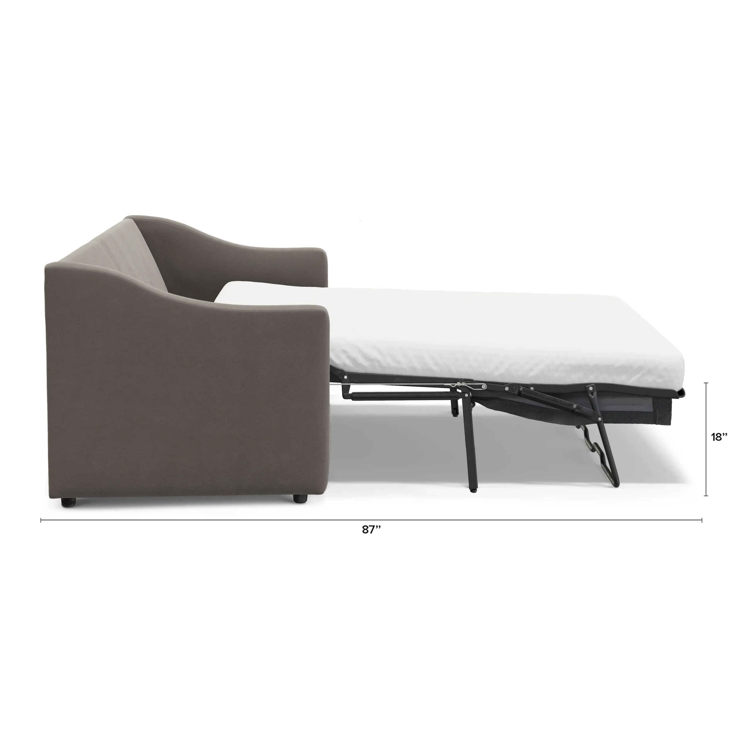 Landry 84.5_ Velvet Sofa Bed - Hale Warm Gray - Image 14
