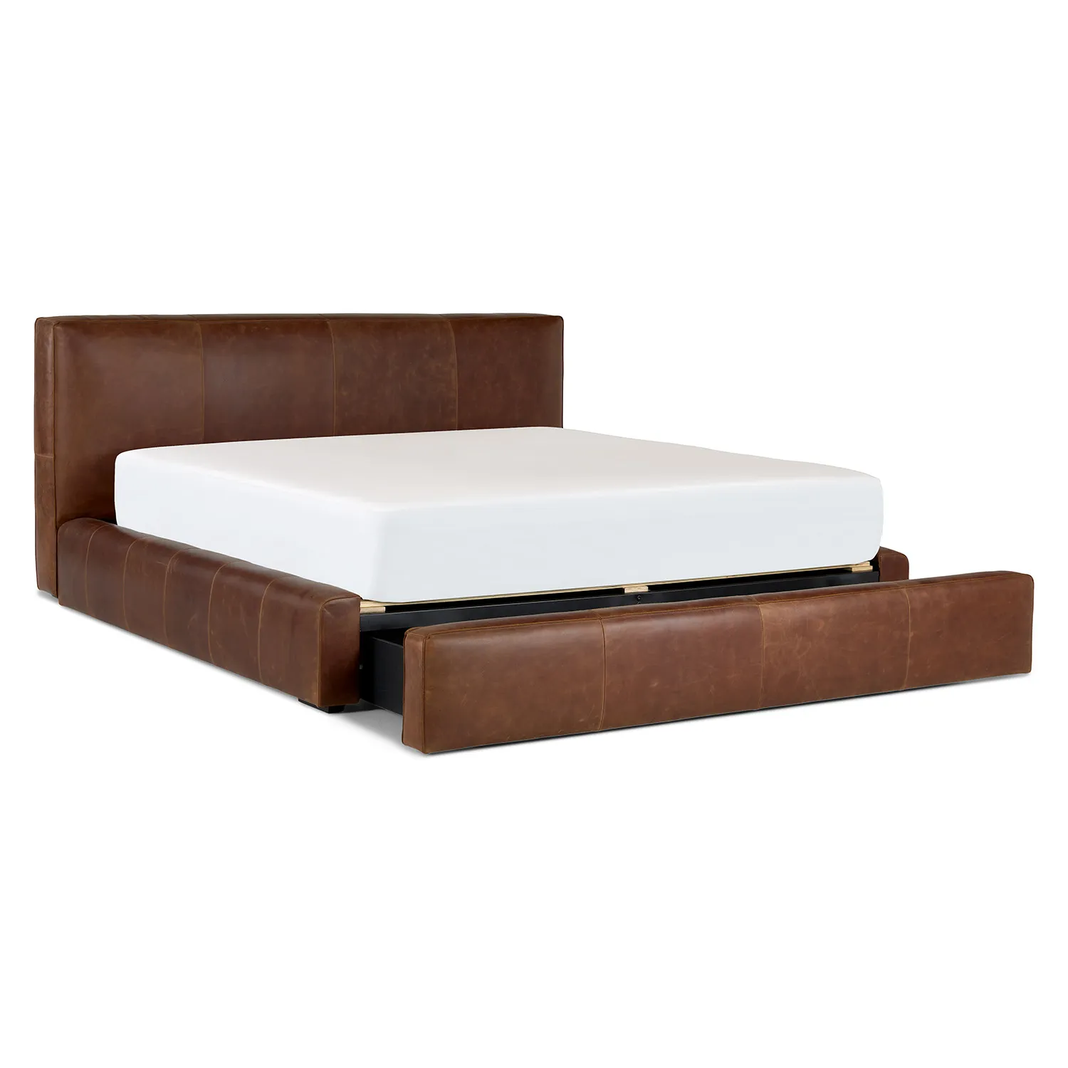 Cigar King Leather Storage Bed - Rawhide Brown - Image 2