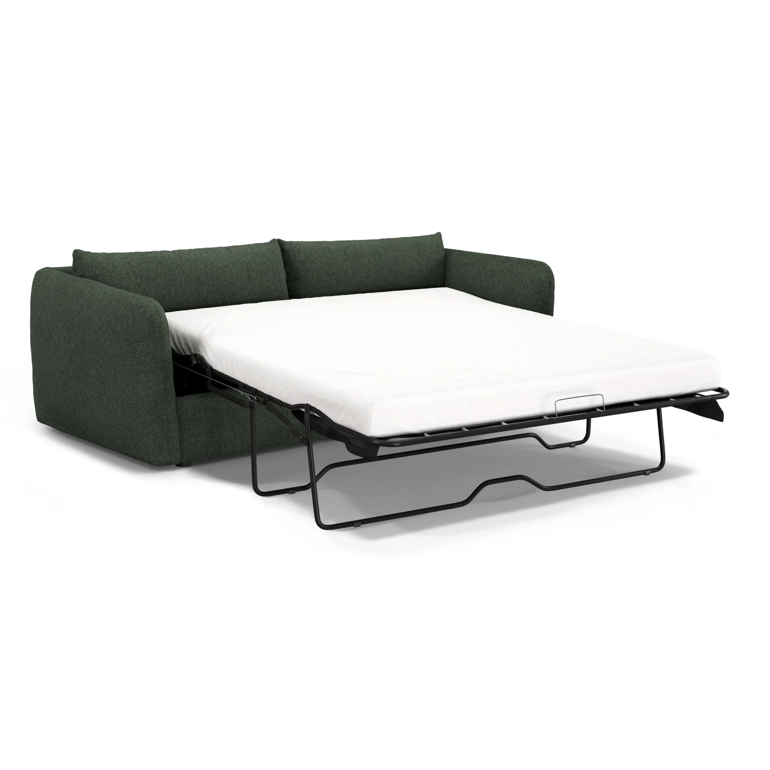 Leigh 86_ Sofa Bed - Green Wool Bouclé - Image 4