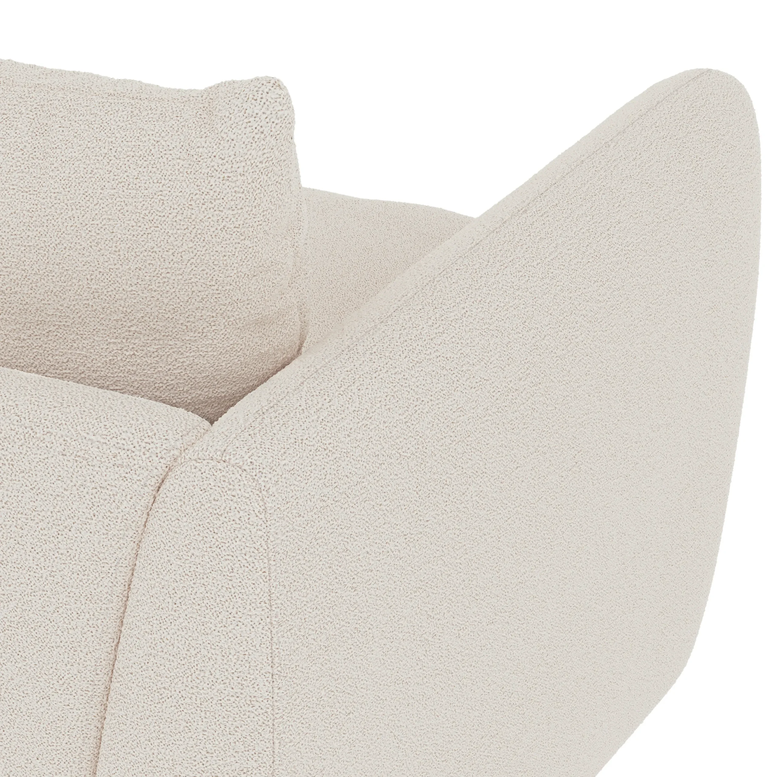 Leigh 86_ Sofa Bed - Ivory Wool Bouclé - Image 5