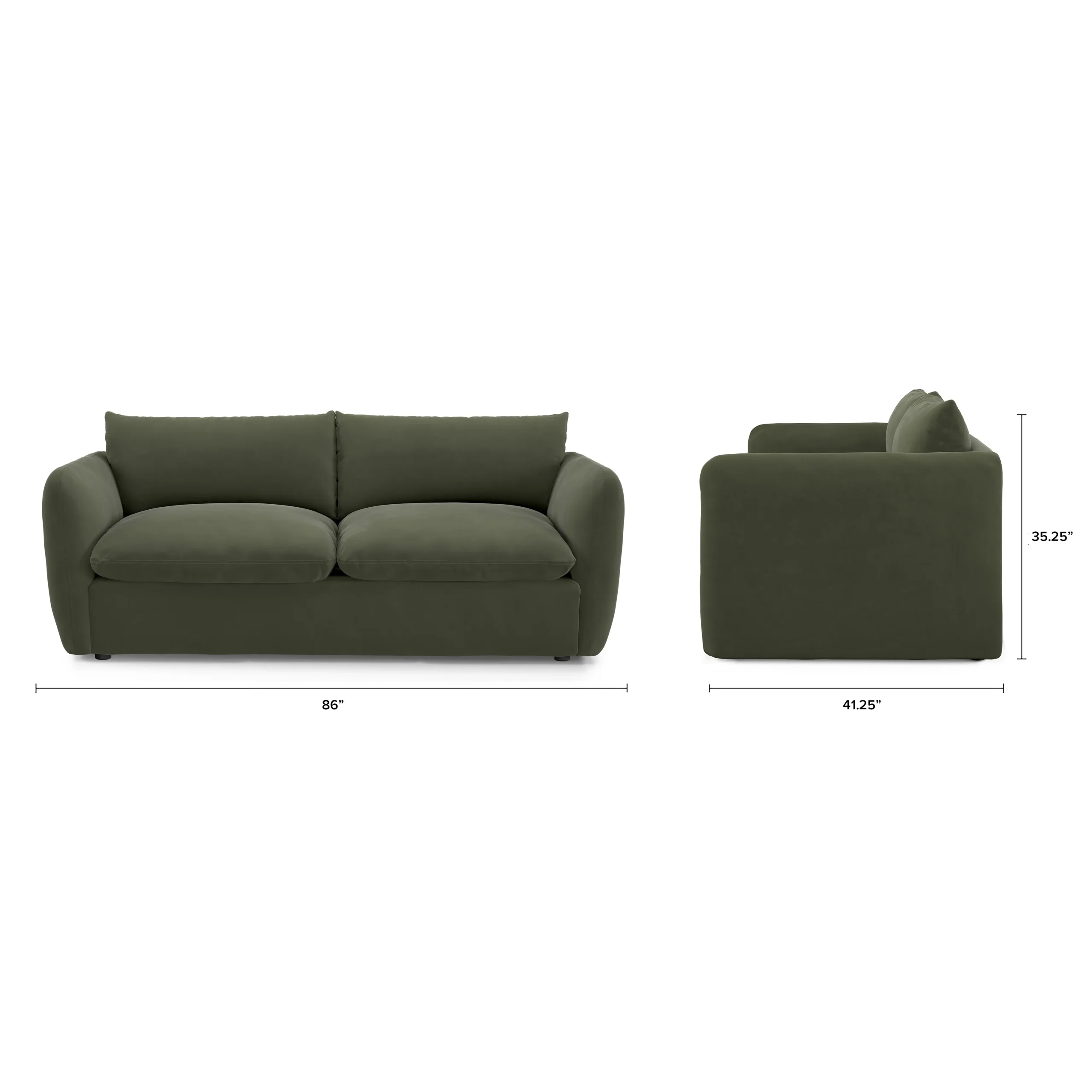 Leigh 86_ Velvet Sofa Bed - Hale Fir Green - Image 7