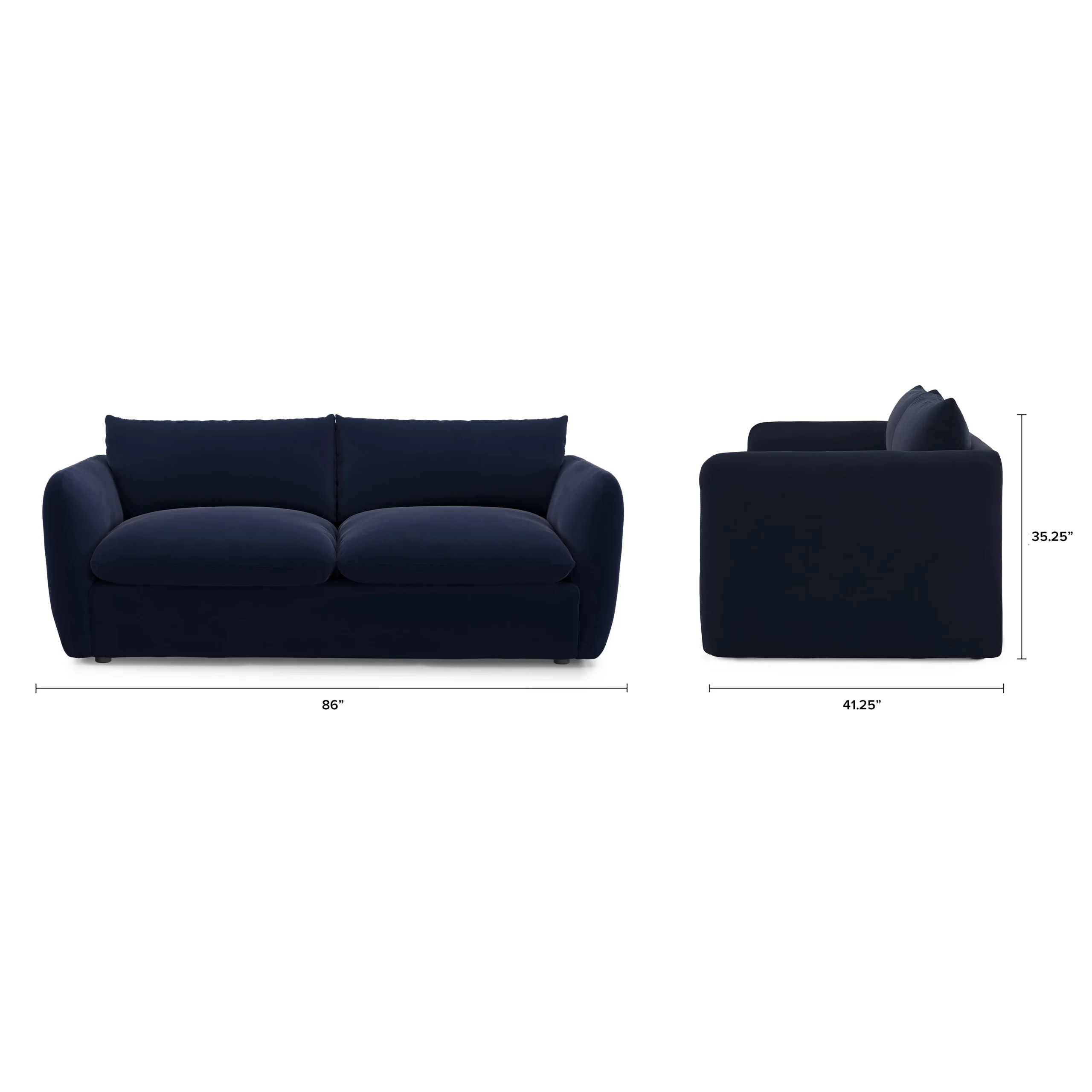 Leigh 86_ Velvet Sofa Bed - Hale Ink - Image 7