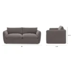Leigh 86_ Velvet Sofa Bed - Hale Warm Gray