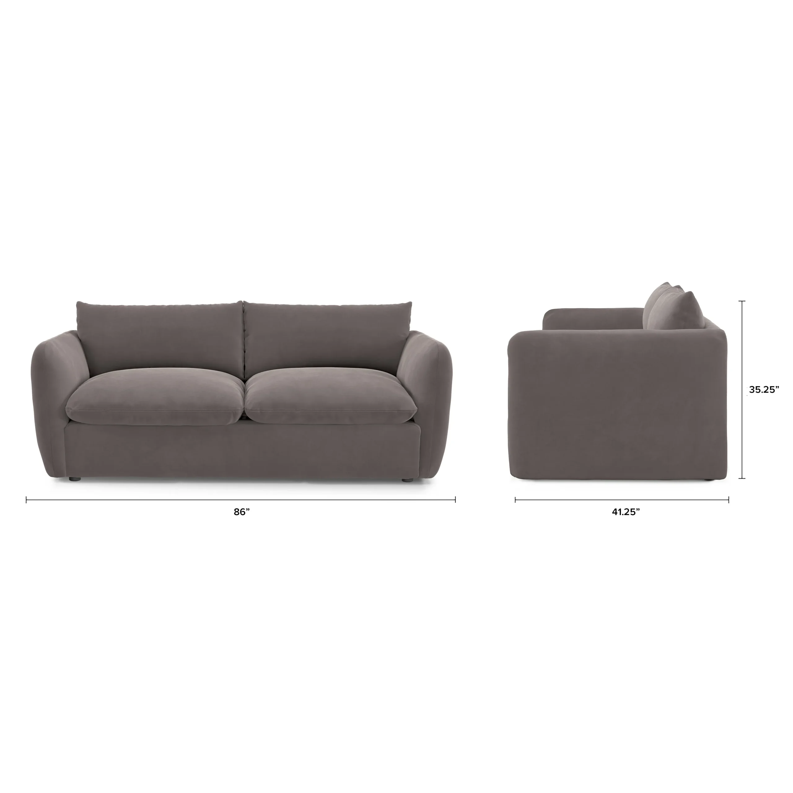 Leigh 86_ Velvet Sofa Bed - Hale Warm Gray - Image 7