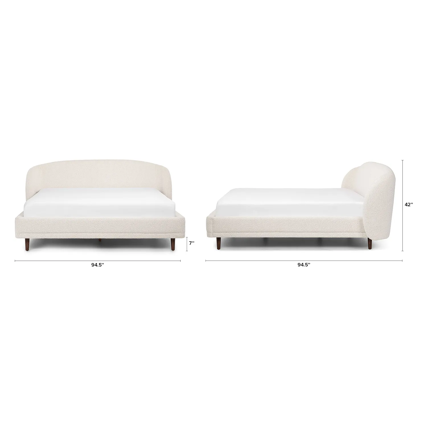 Kayra King Upholstered Bed - Ivory Bouclé - Image 2