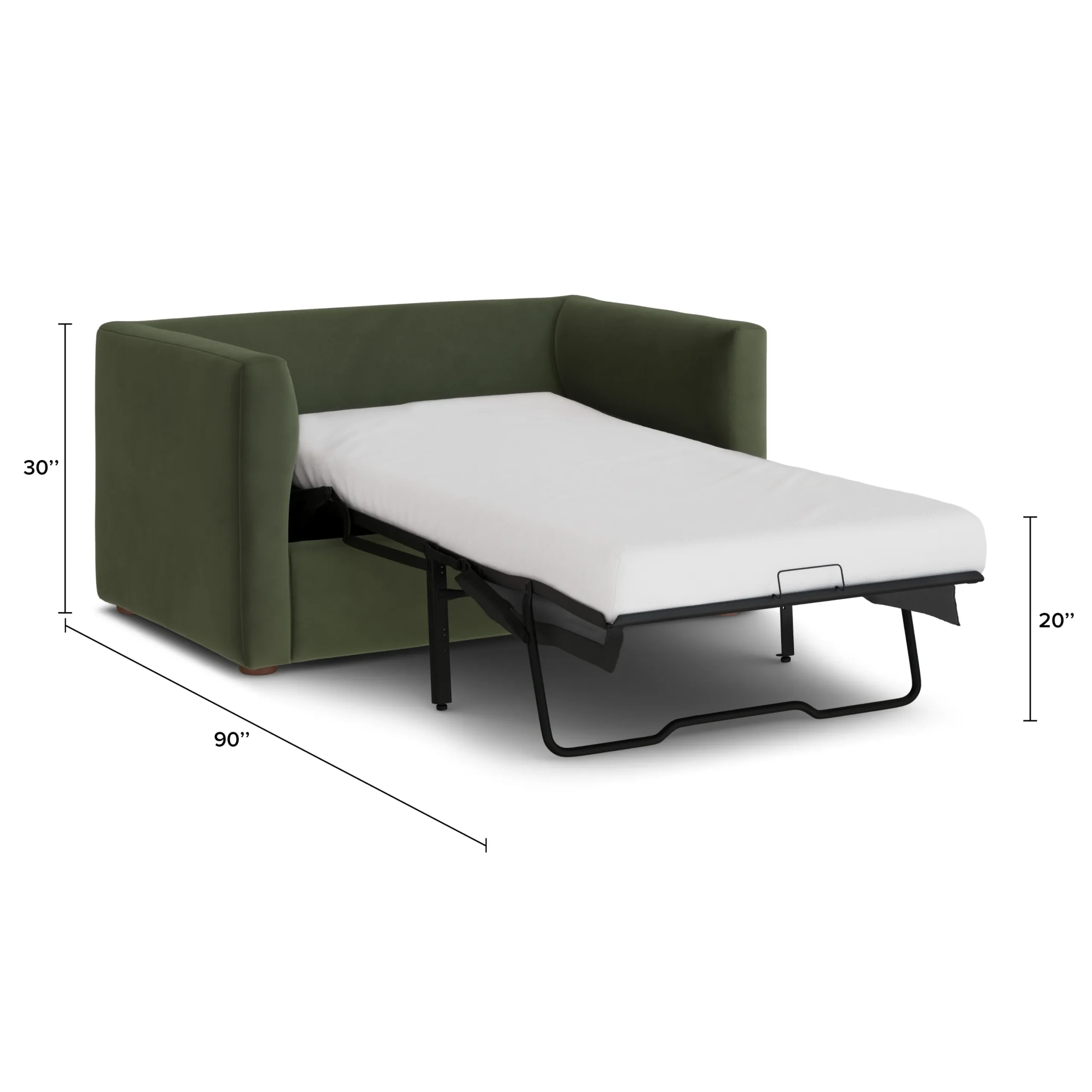 Marina 57_ Velvet Sleeper Chair - Hale Fir Green - Image 3
