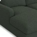 Vati 114_ Left Storage Sleeper Sectional - Natural Oak and Green Wool Bouclé