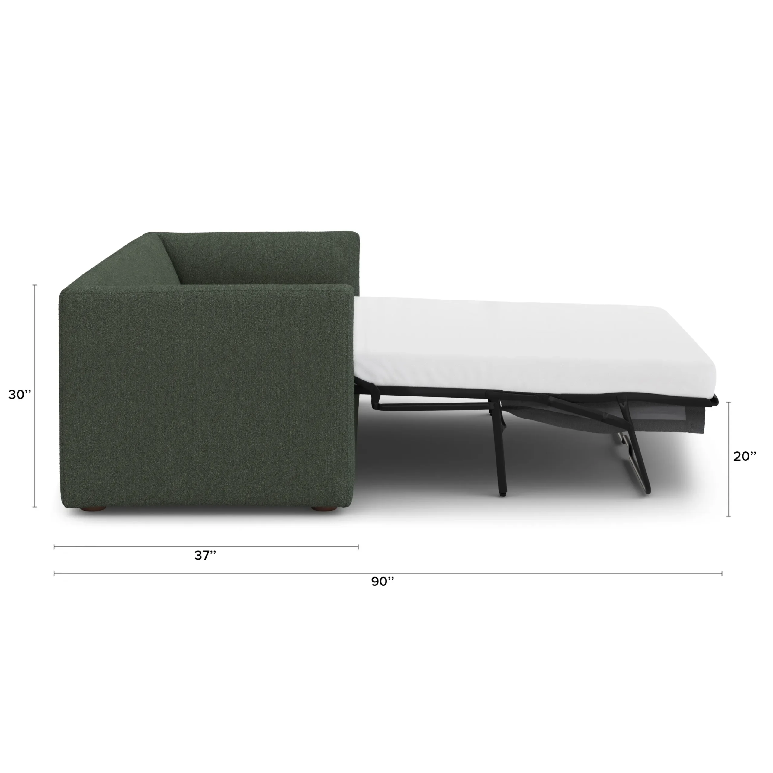 Marina 90_ Sofa Bed - Green Wool Bouclé - Image 9