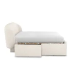 Kayra Queen Upholstered Storage Bed - Ivory Bouclé