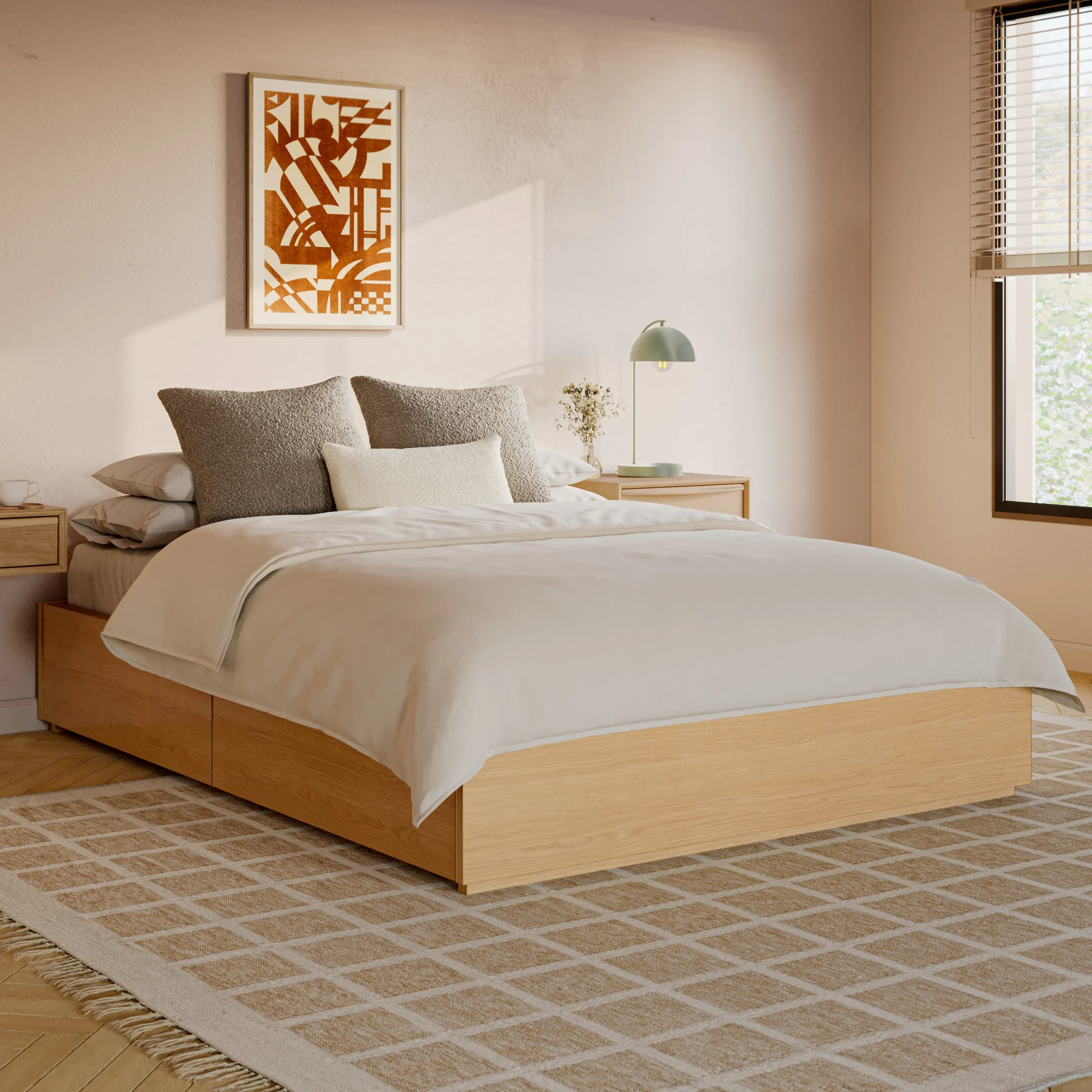 Leif Full Platform Storage Bed - White Oak - Image 3