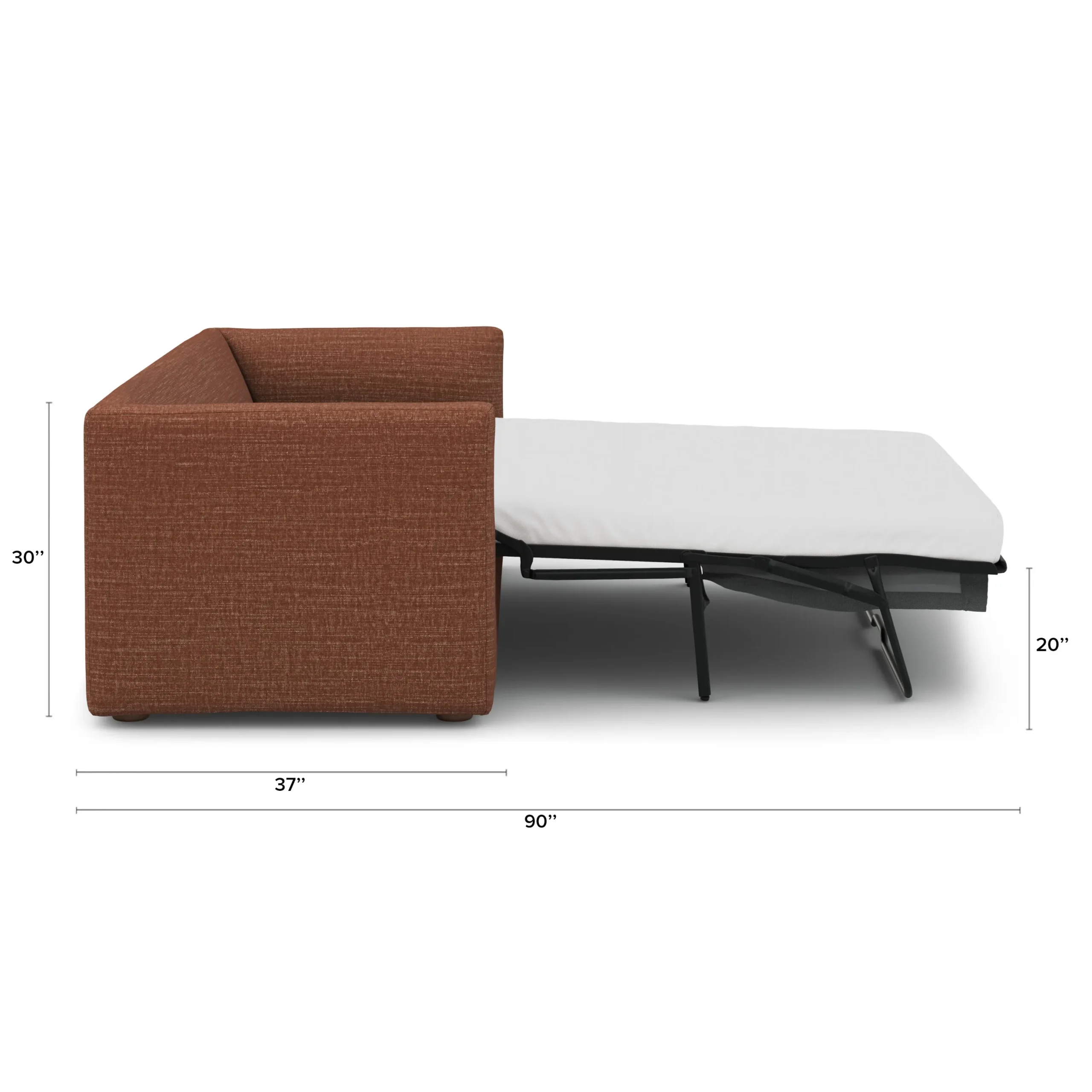 Marina 90_ Sofa Bed - Napa Rust - Image 14