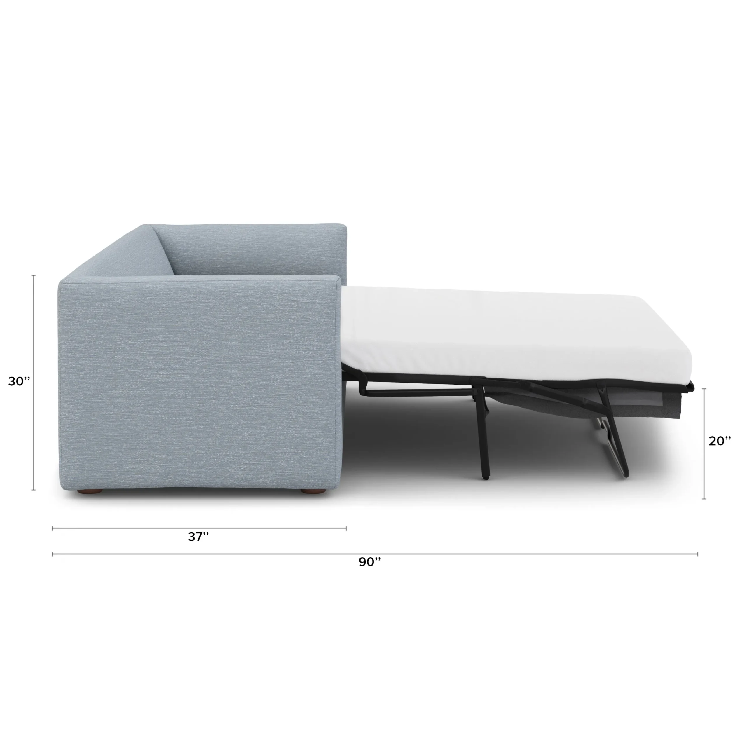 Marina 90_ Sofa Bed - Silver Light Blue - Image 8