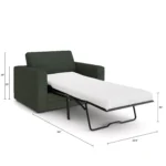 Riley 57.5_ Sleeper Chair - Green Wool Bouclé