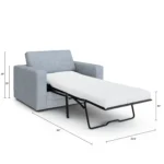 Riley 57.5_ Sleeper Chair - Silver Light Blue
