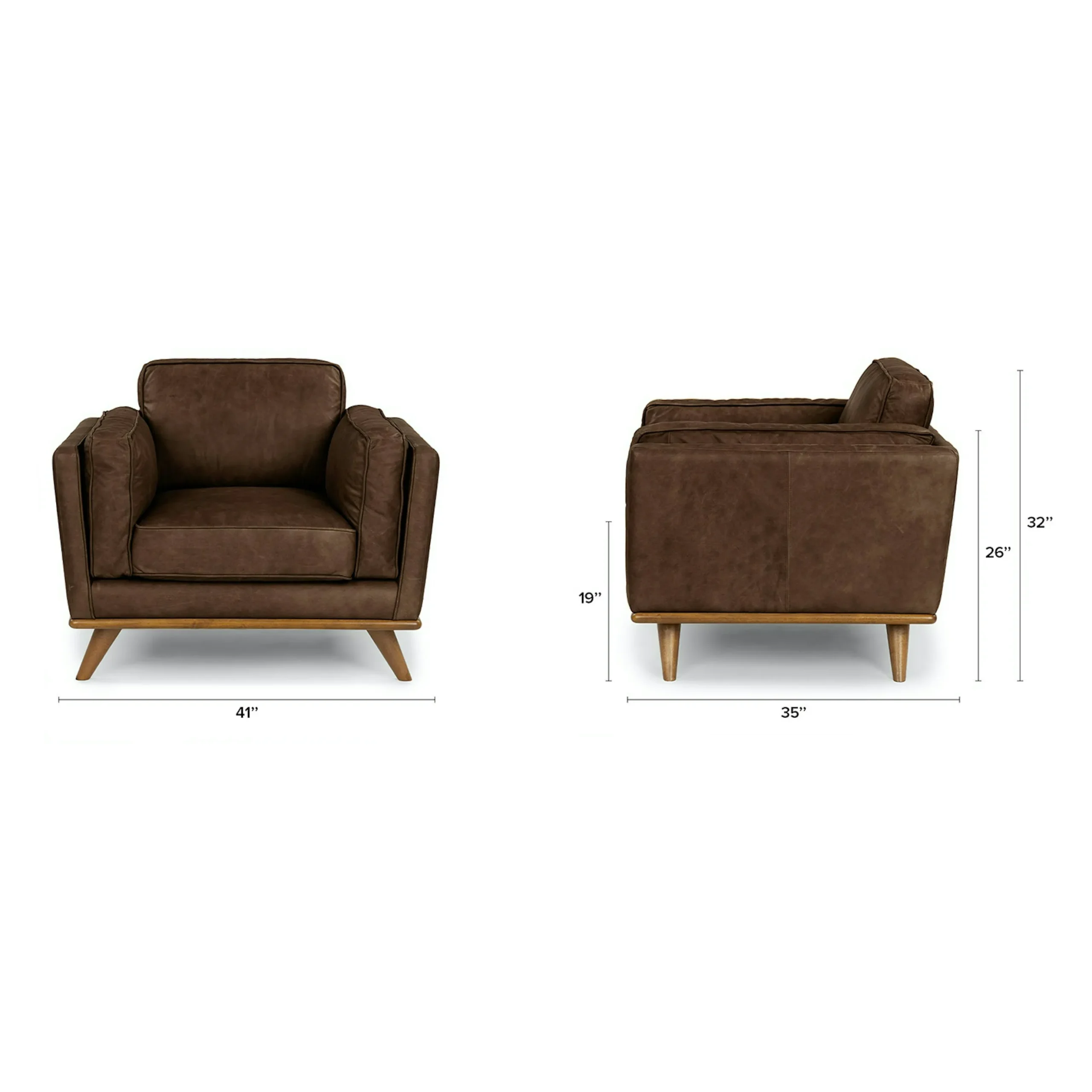 Timber 41_ Leather Lounge Chair - Charme Chocolat - Image 2