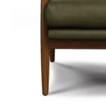Bavel 26_ Leather Lounge Set - Walnut and Charme Green