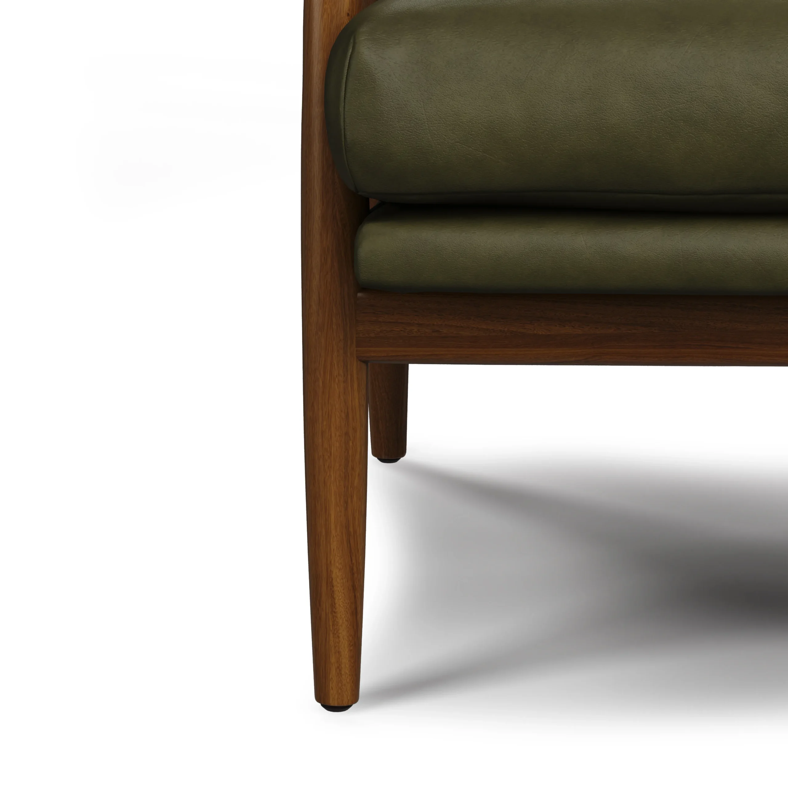 Bavel 26_ Leather Lounge Set - Walnut and Charme Green - Image 5