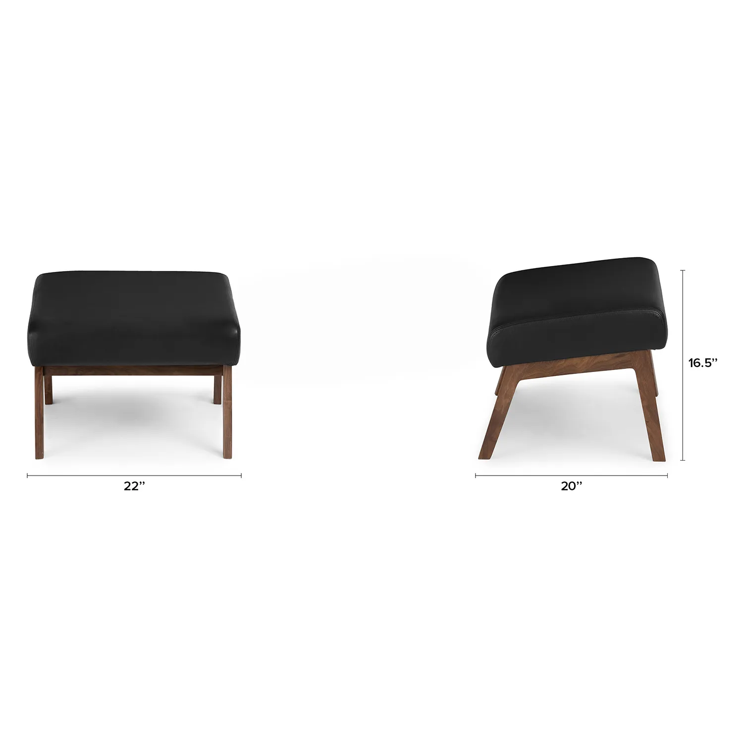 Otio 26_ Leather Lounge Set - Walnut and Black - Image 3