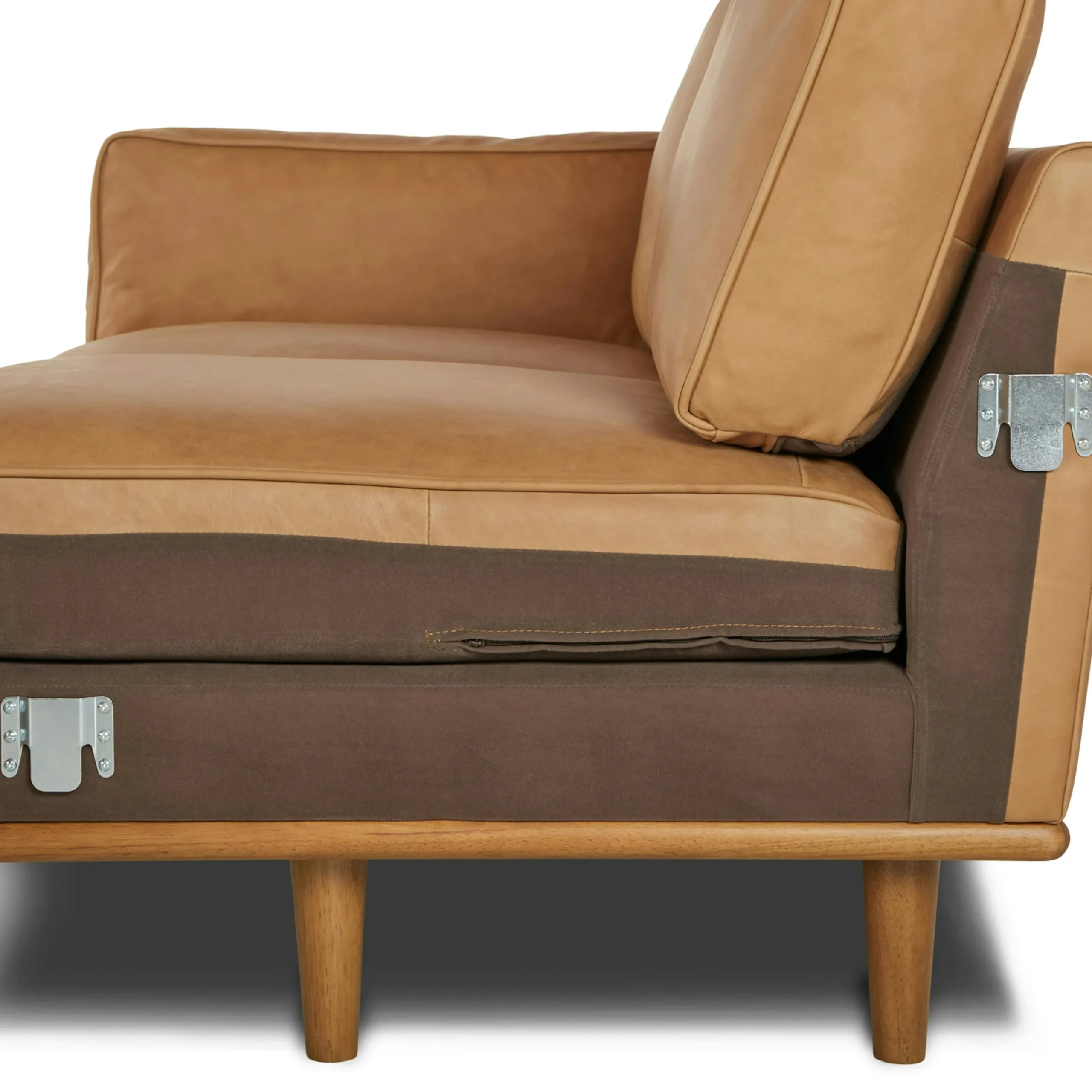 Timber 93_ Leather Corner Sectional - Charme Tan - Image 14