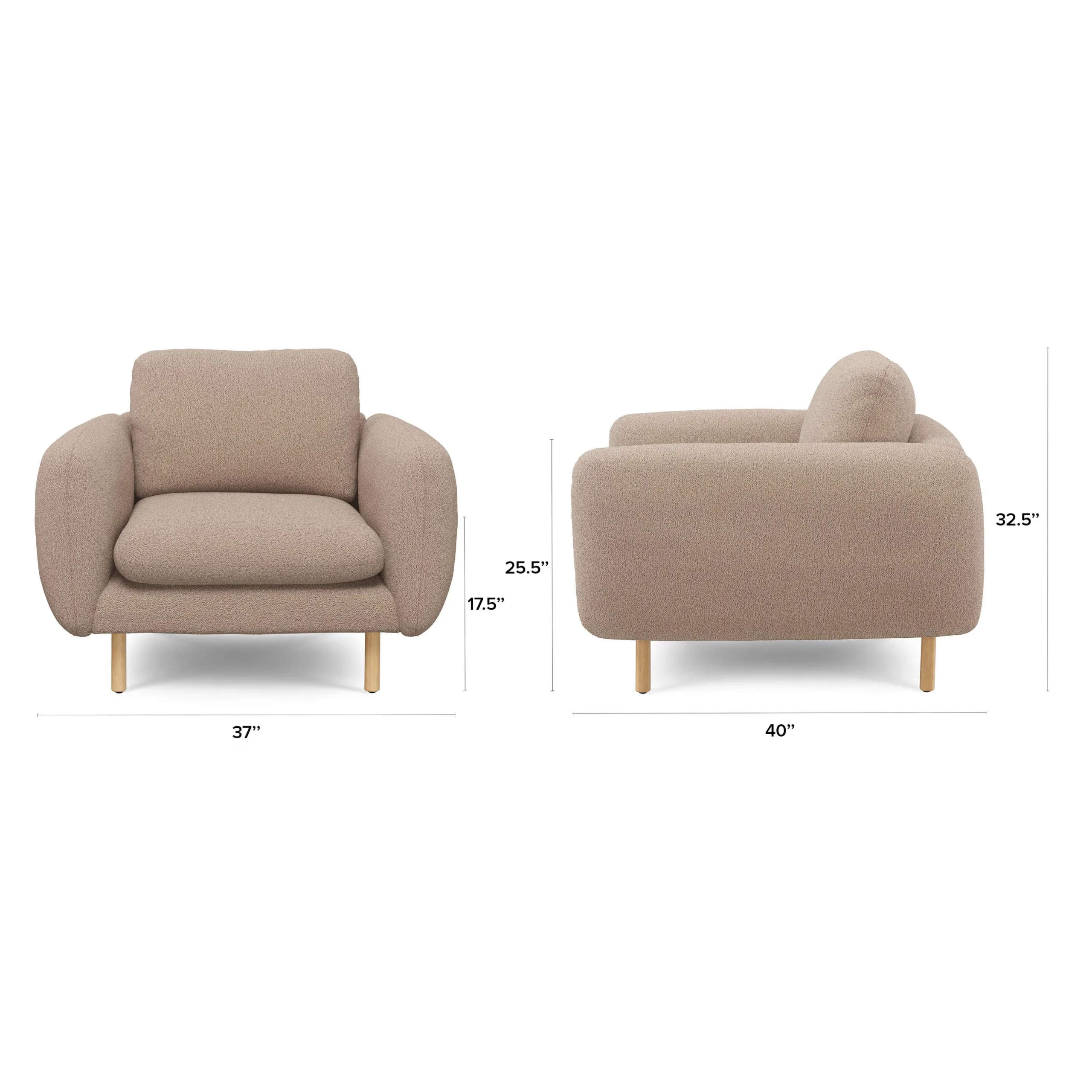 Sanders 37_ Lounge Chair - Sandstone Wool Bouclé - Image 2