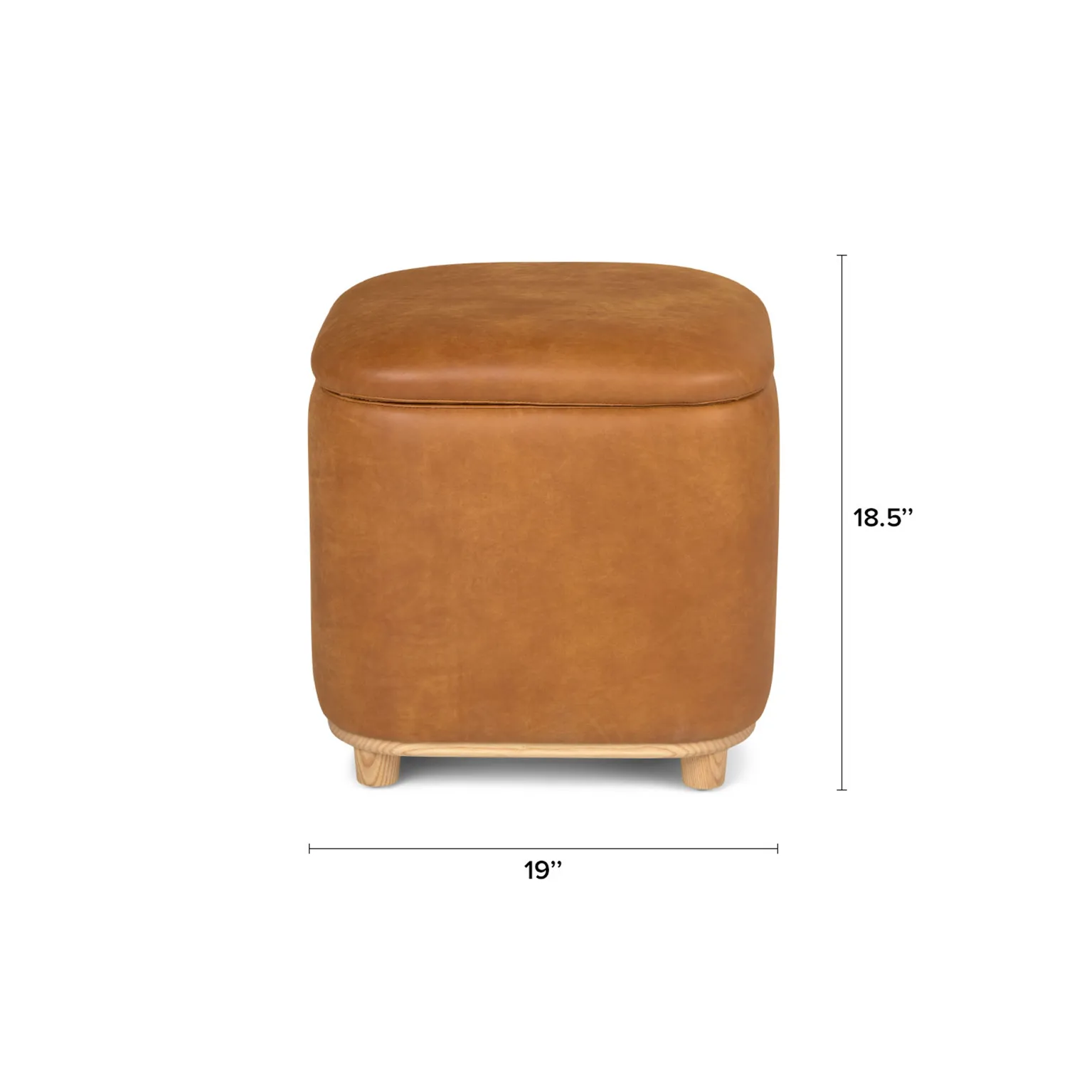 Maribo 19_ Leather Storage Ottoman - Rawhide Tan - Image 14