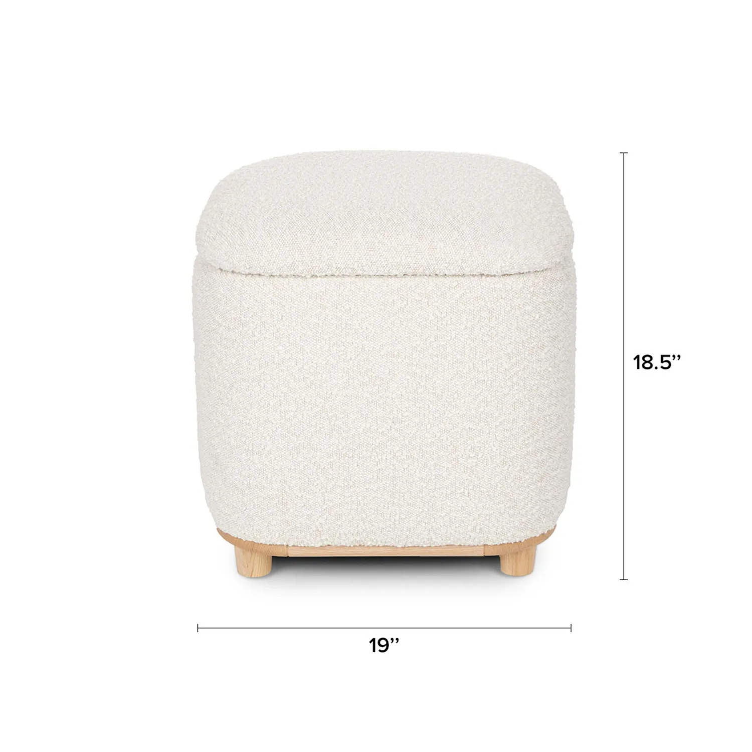 Maribo 19_ Storage Ottoman - Ivory Bouclé - Image 14