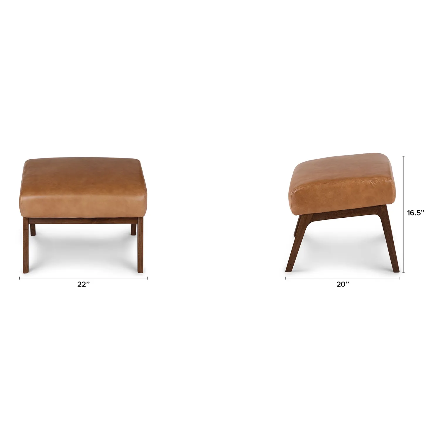 Otio 22_ Leather Ottoman - Walnut and Toscana Tan - Image 14