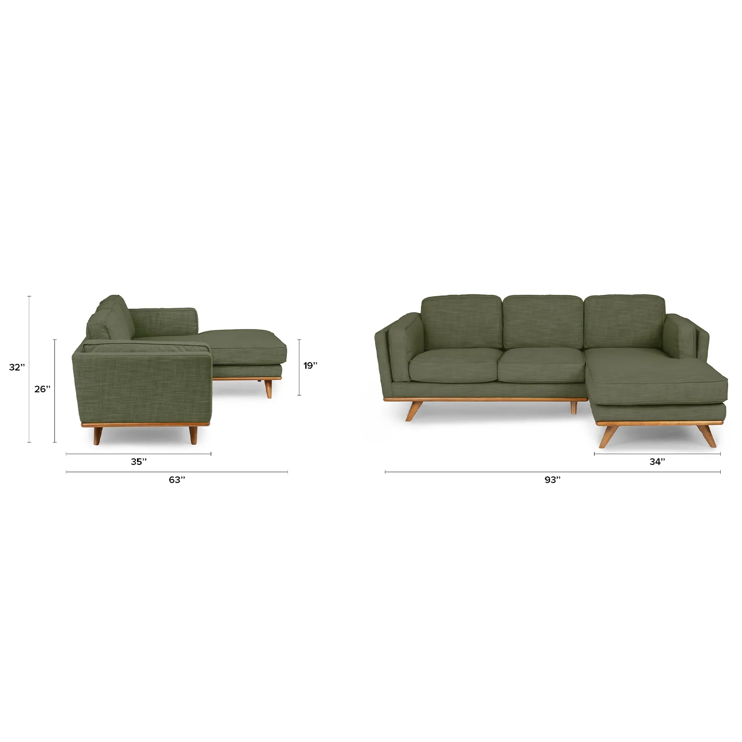 Timber 93_ Right Sectional - Olio Green - Image 14