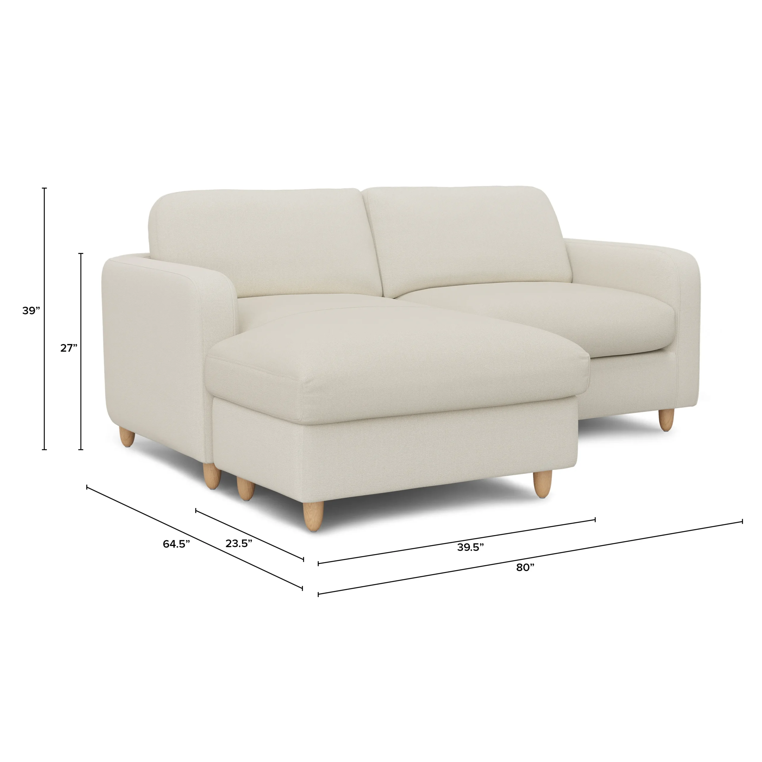 Vati 80_ Left Storage Sectional - Natural Oak and Buckler Ivory - Image 14