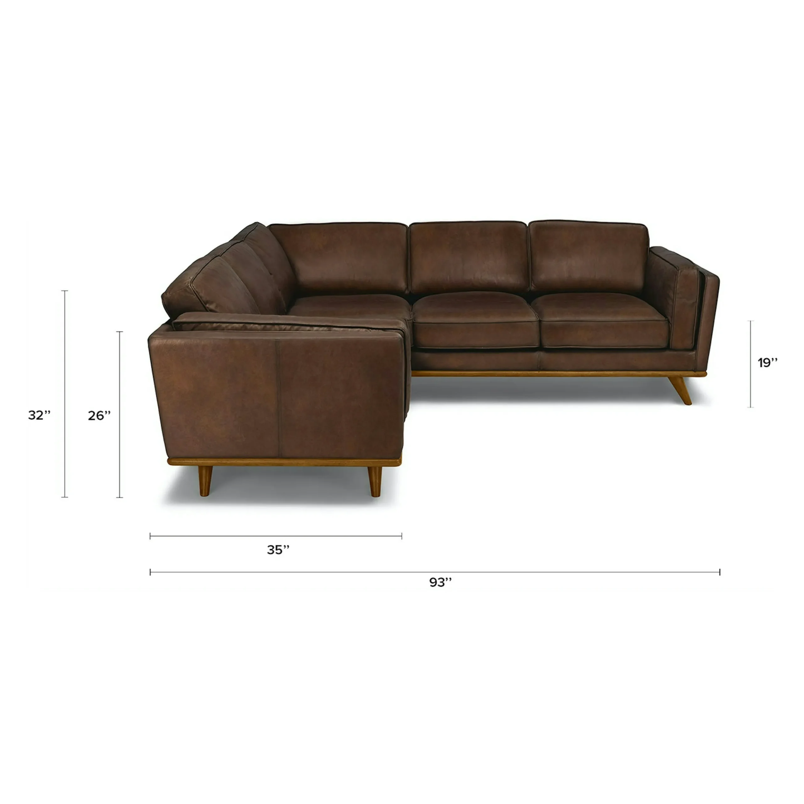 Timber 93_ Leather Corner Sectional - Charme Chocolat - Image 15