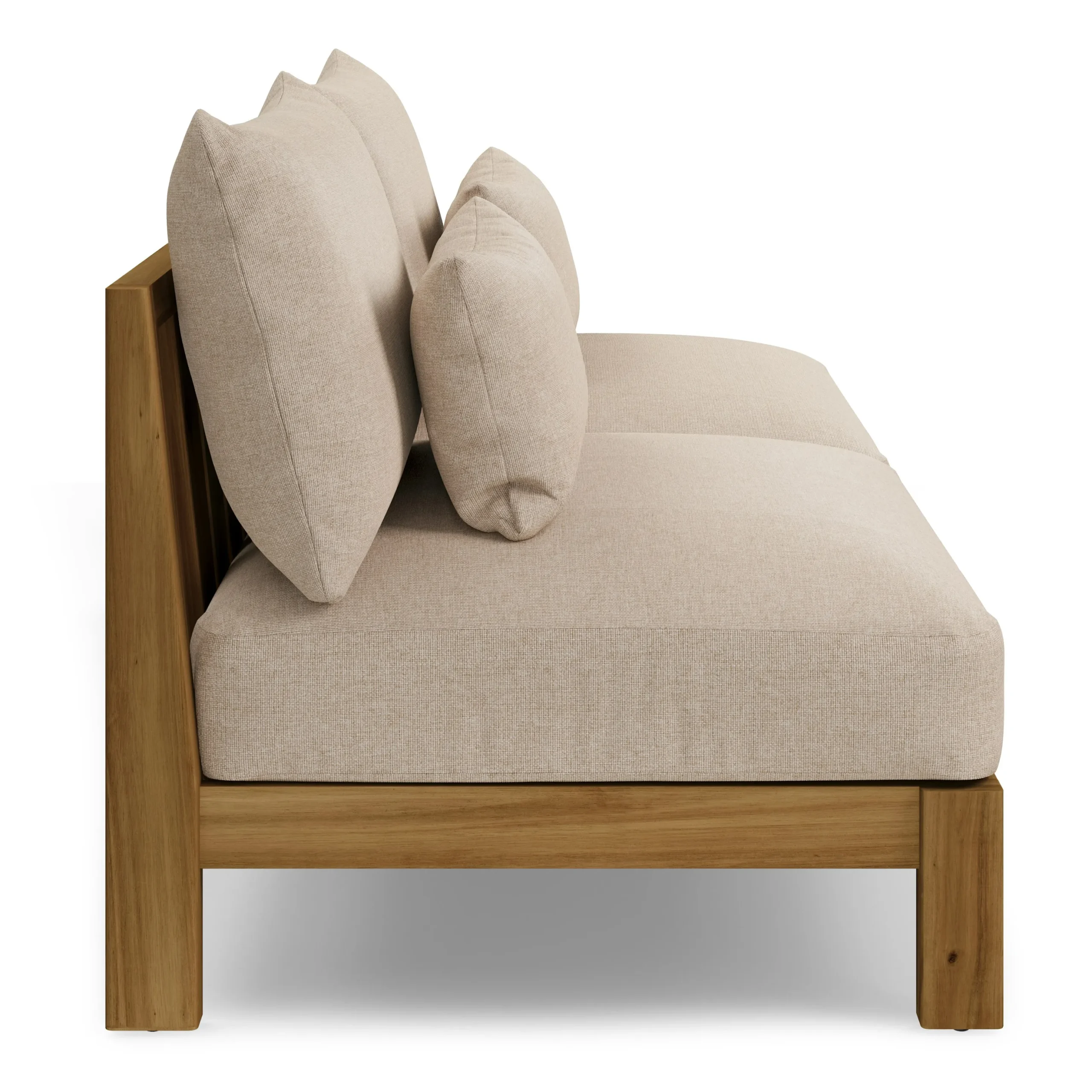 Cove 68.5_ Outdoor Armless Modular Loveseat - Basket Beige - Image 9