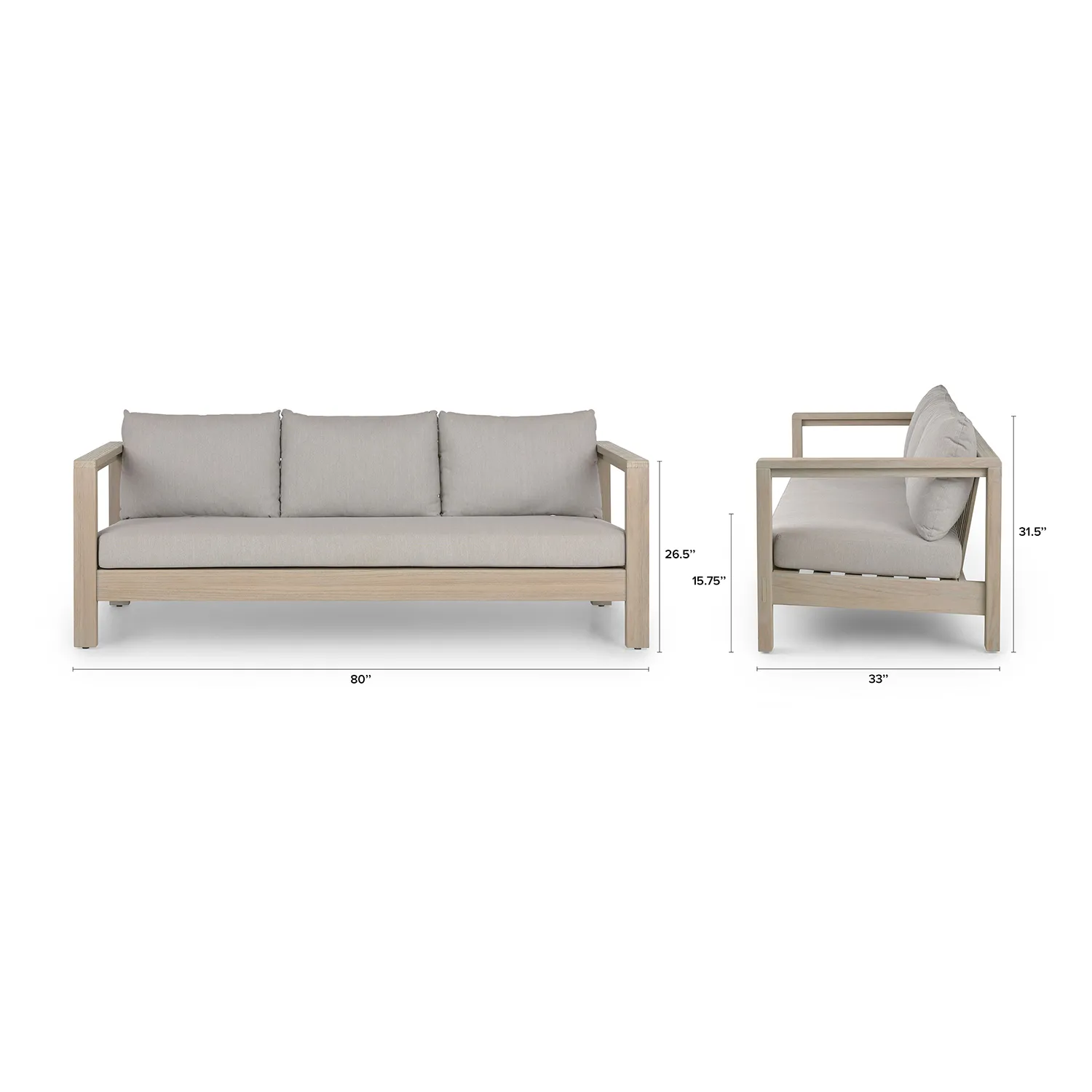 Palmera 80_ Outdoor Sofa - Dravite Gray - Image 2