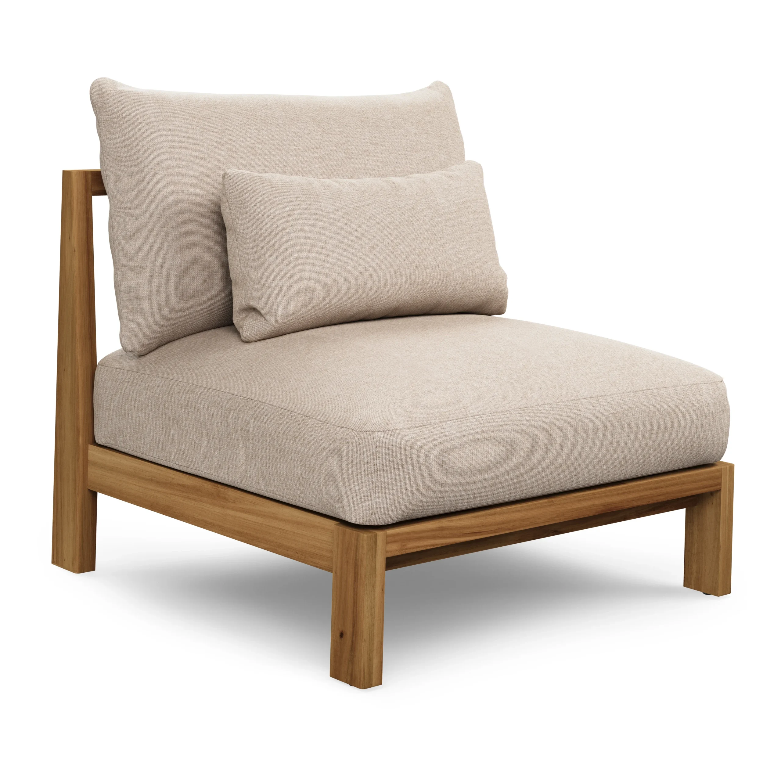 Cove 34.25_ Outdoor Armless Chair Module - Basket Beige - Image 3
