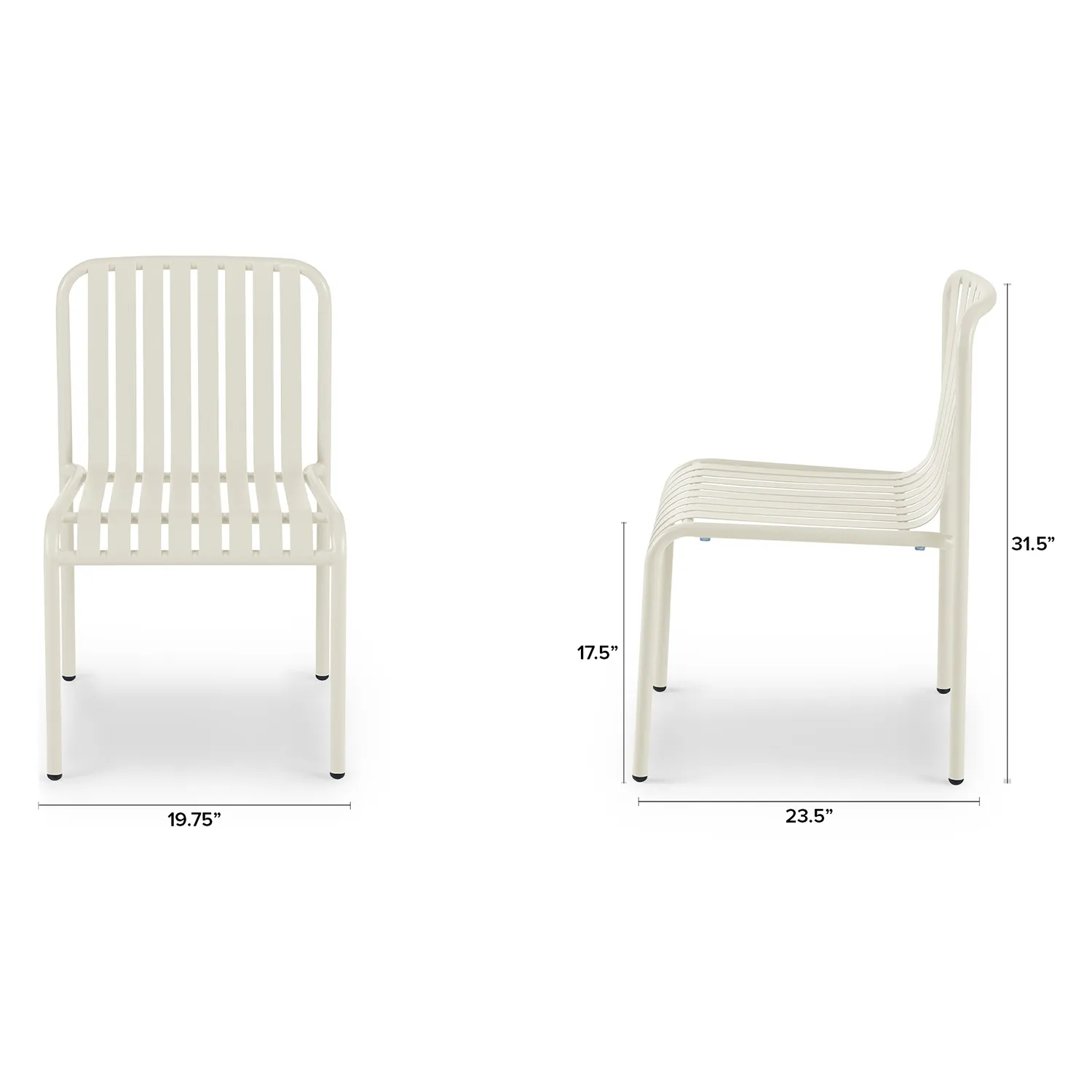 Sarek Outdoor Stackable Dining Chair - Taupe - Image 2
