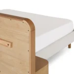 Bjorn King Upholstered Bed with Nightstands Set - White Oak and Ratine Ivory