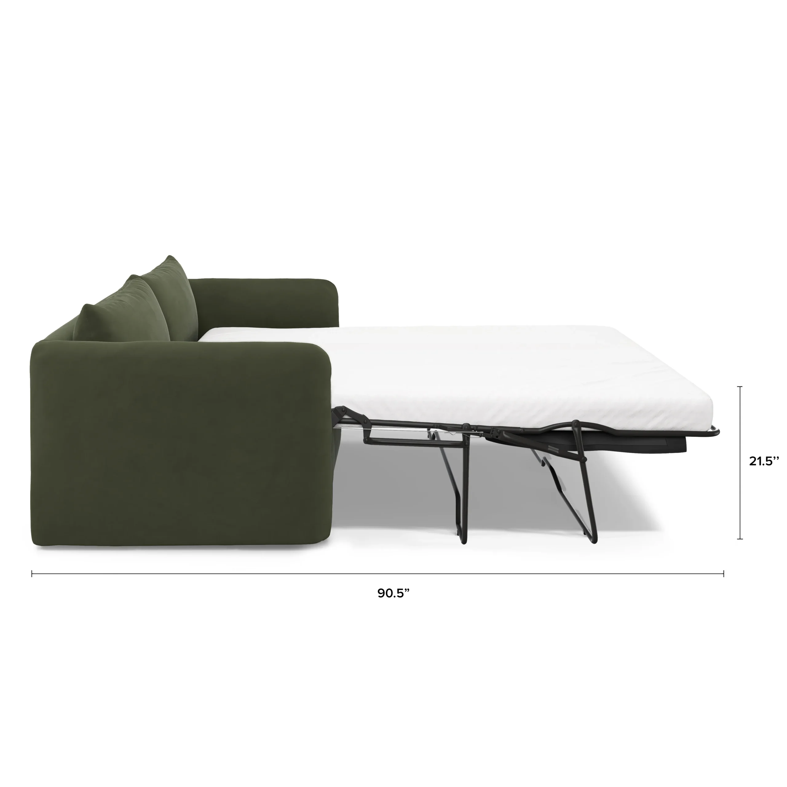 Leigh 86_ Velvet Sofa Bed - Hale Fir Green - Image 6