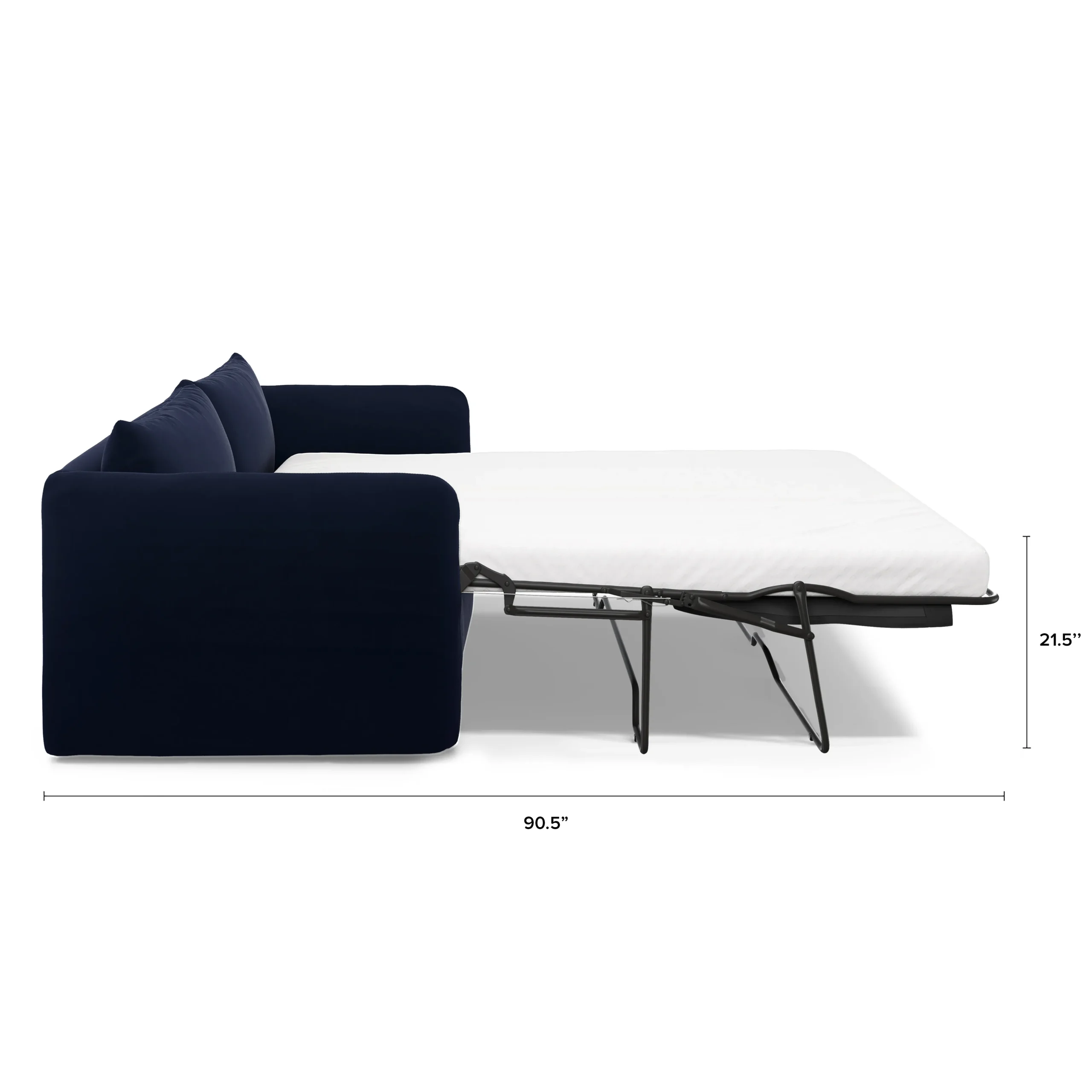 Leigh 86_ Velvet Sofa Bed - Hale Ink - Image 6