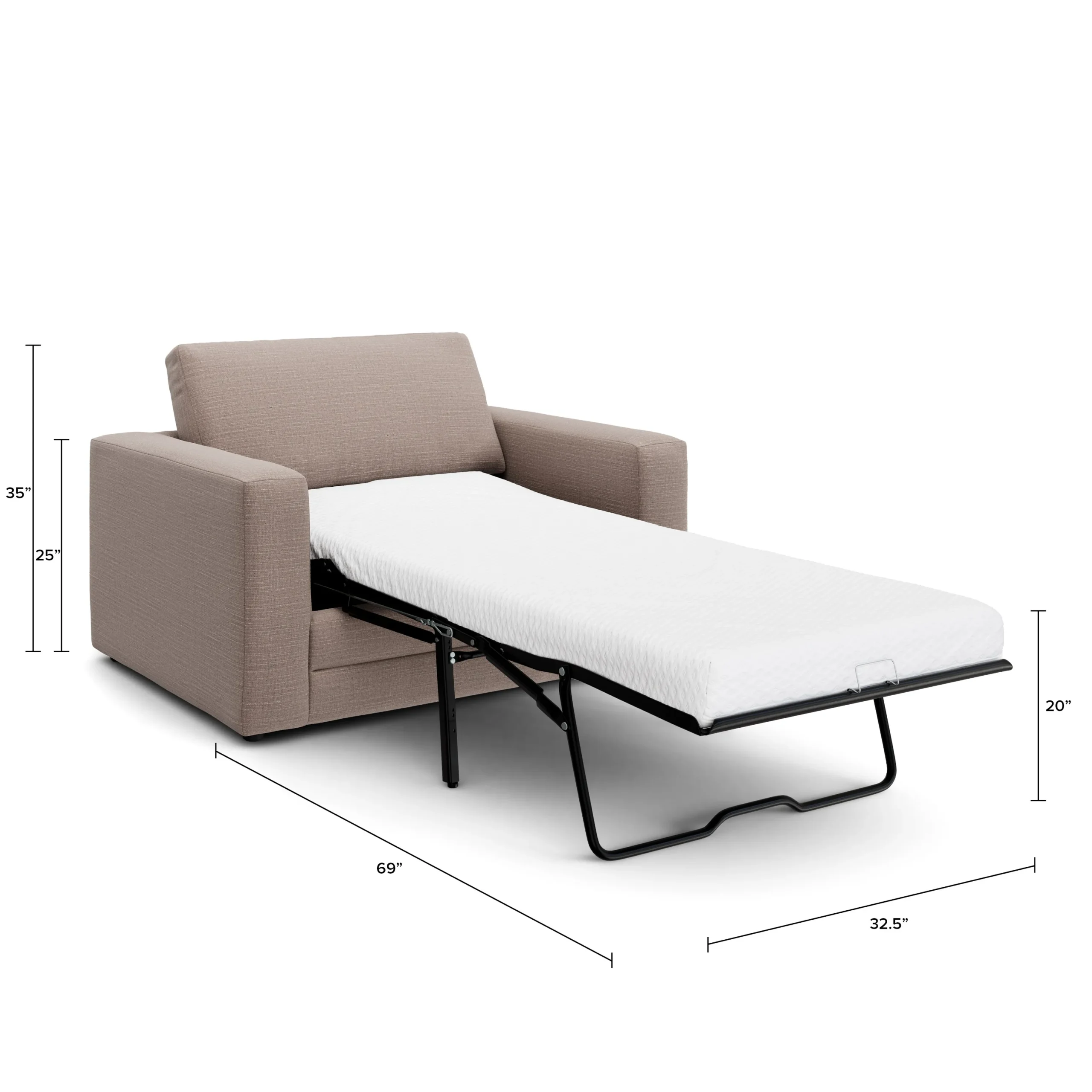 Riley 57.5_ Sleeper Chair - Napa Quartz - Image 5
