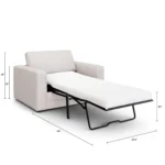 Riley 57.5_ Sleeper Chair - Napa White