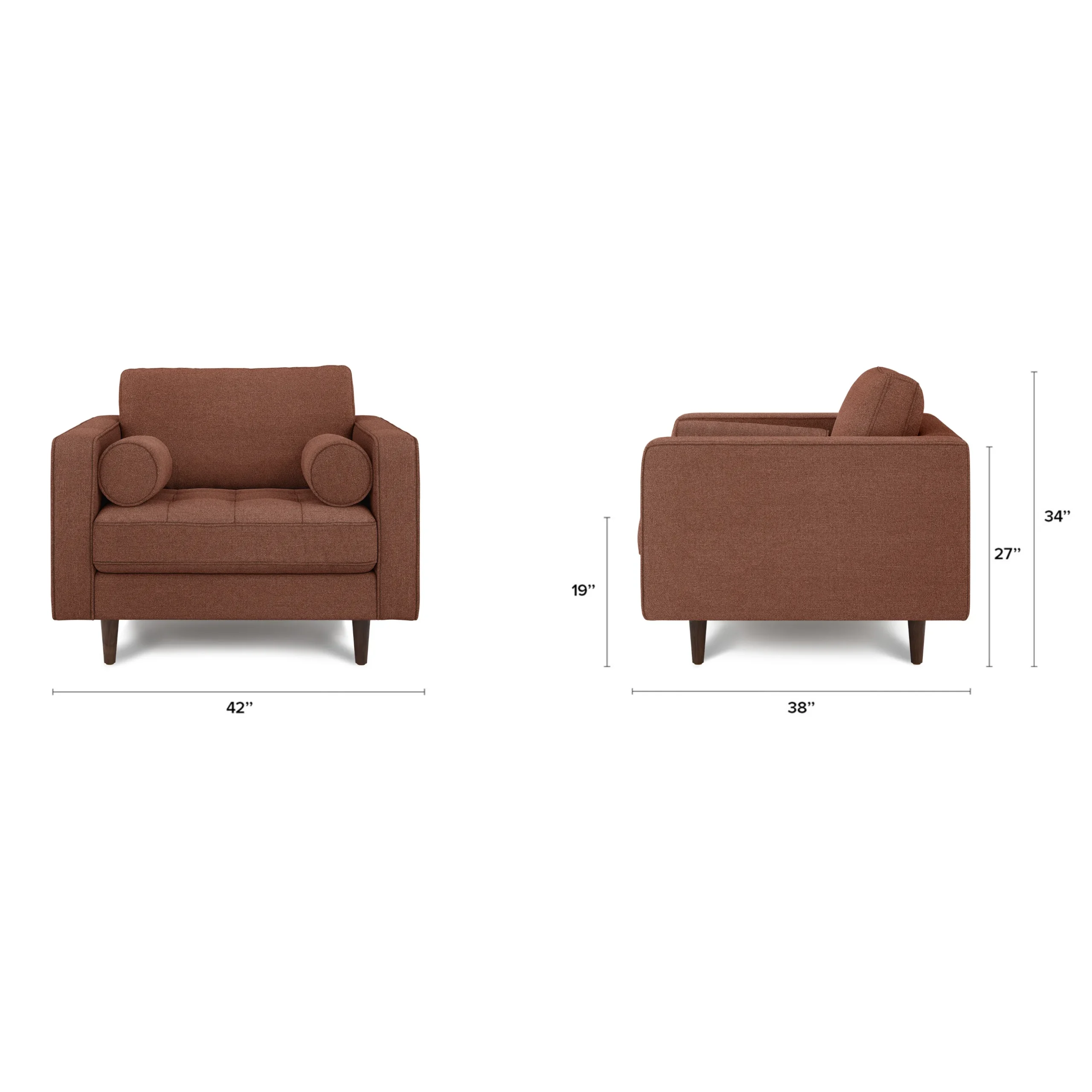 Sven 42_ Tufted Lounge Chair - Ratine Oxide - Image 2