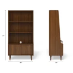 Frances 36_ Bookcase with Storage - Walnut